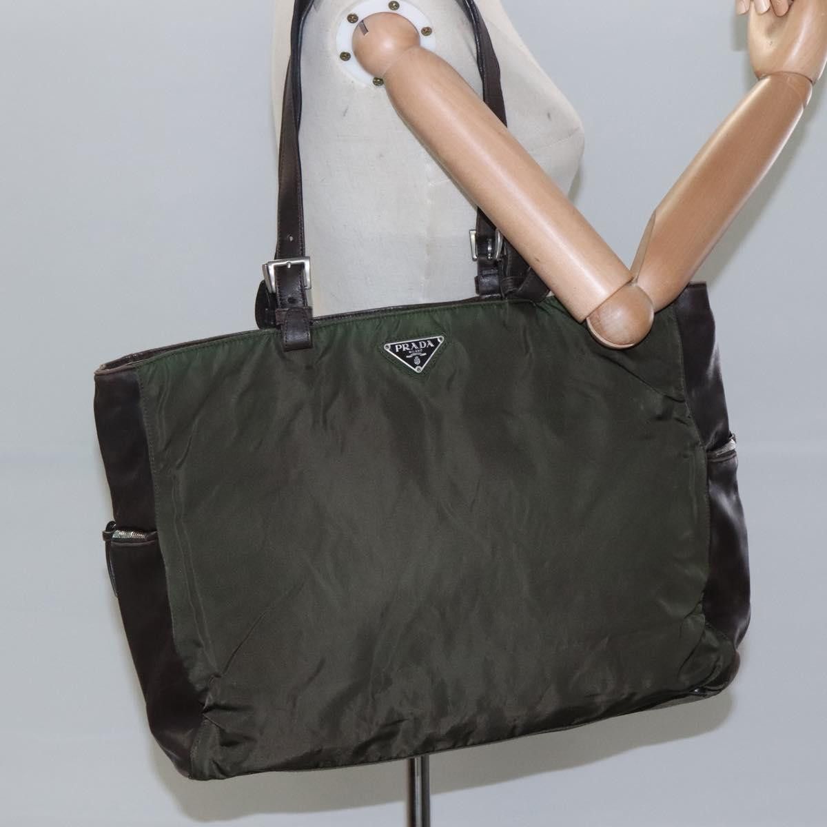 Prada Tessuto Green Synthetic Tote Bag (Pre-Owned) Size ONE SIZE - 18 Thumbnail