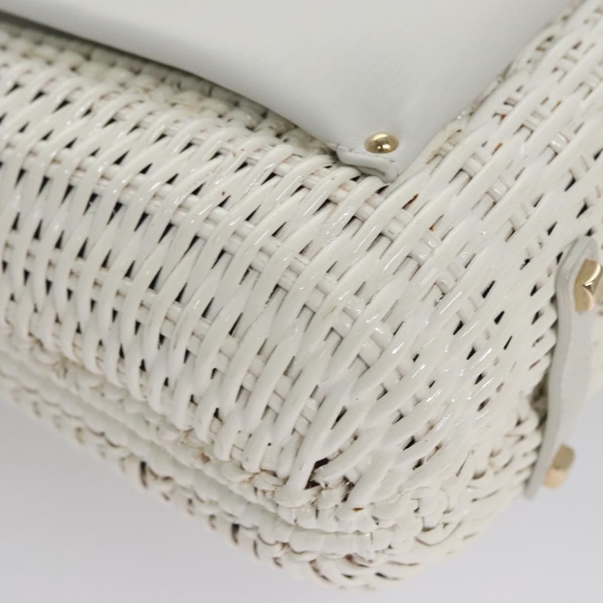 Gancini White Patent Leather Handbag (Pre-Owned)