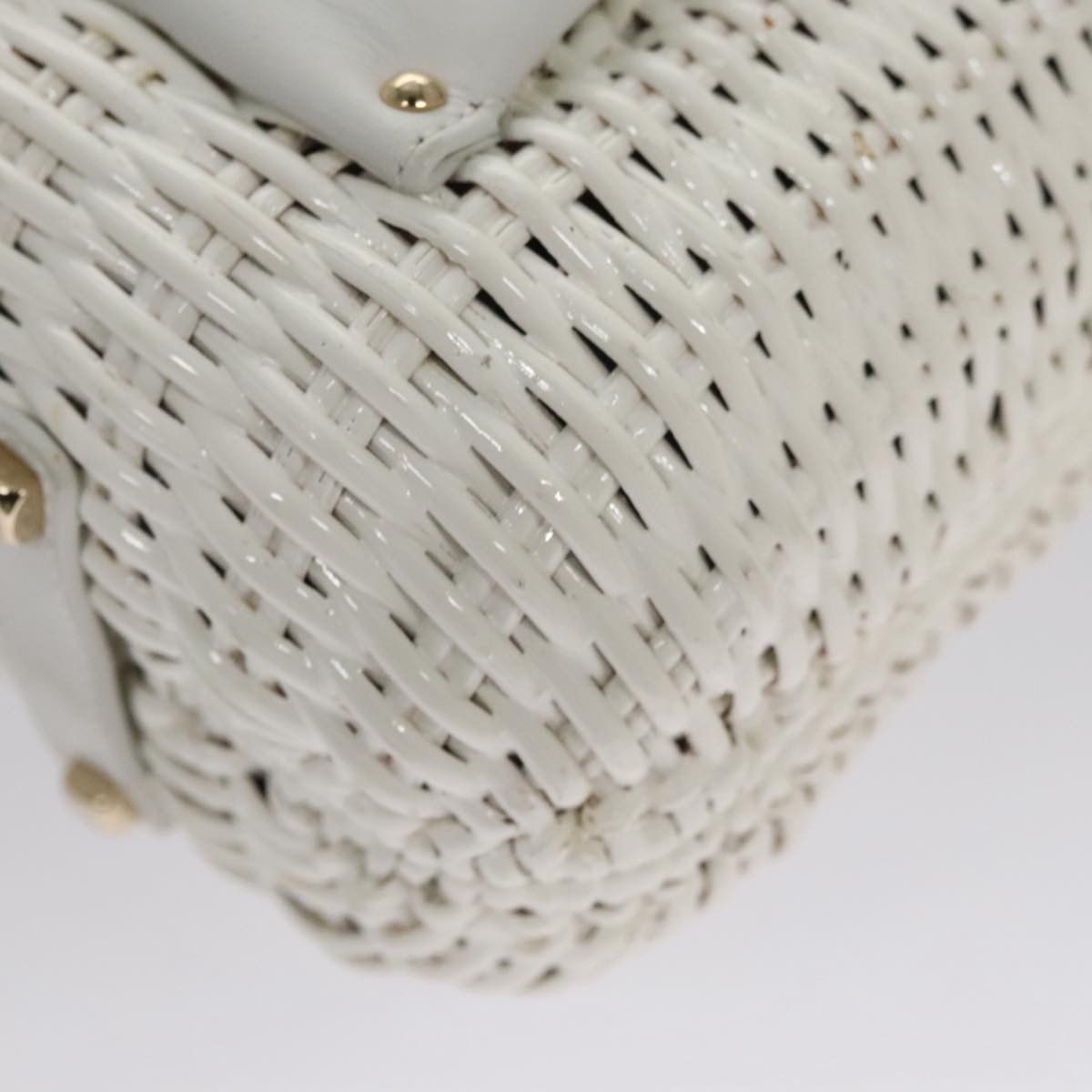 Gancini White Patent Leather Handbag (Pre-Owned)