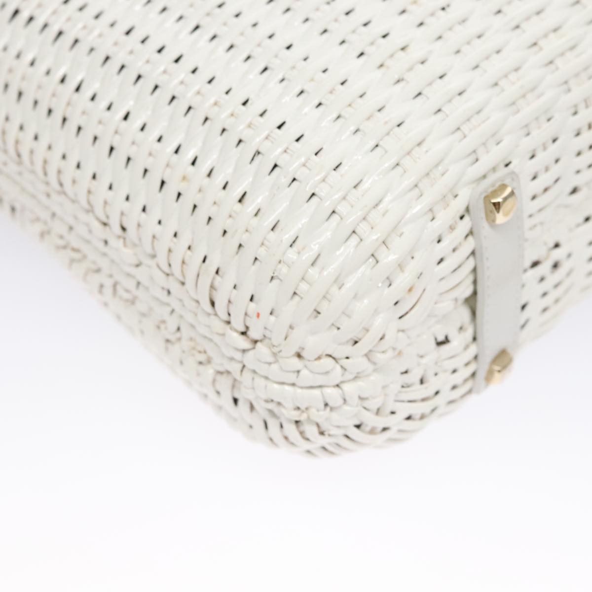Gancini White Patent Leather Handbag (Pre-Owned)