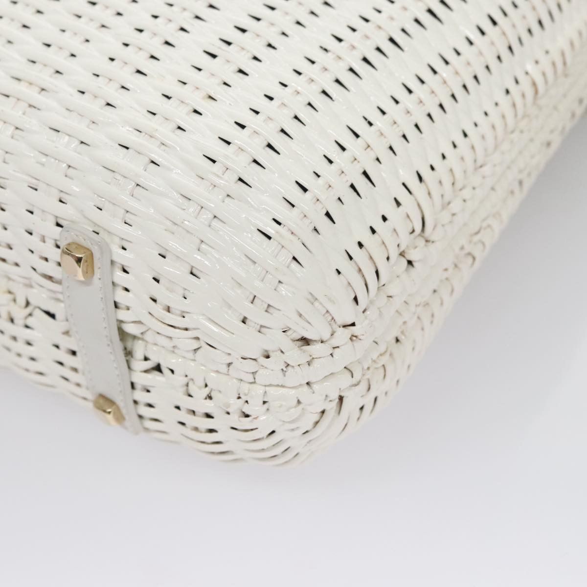 Gancini White Patent Leather Handbag (Pre-Owned)