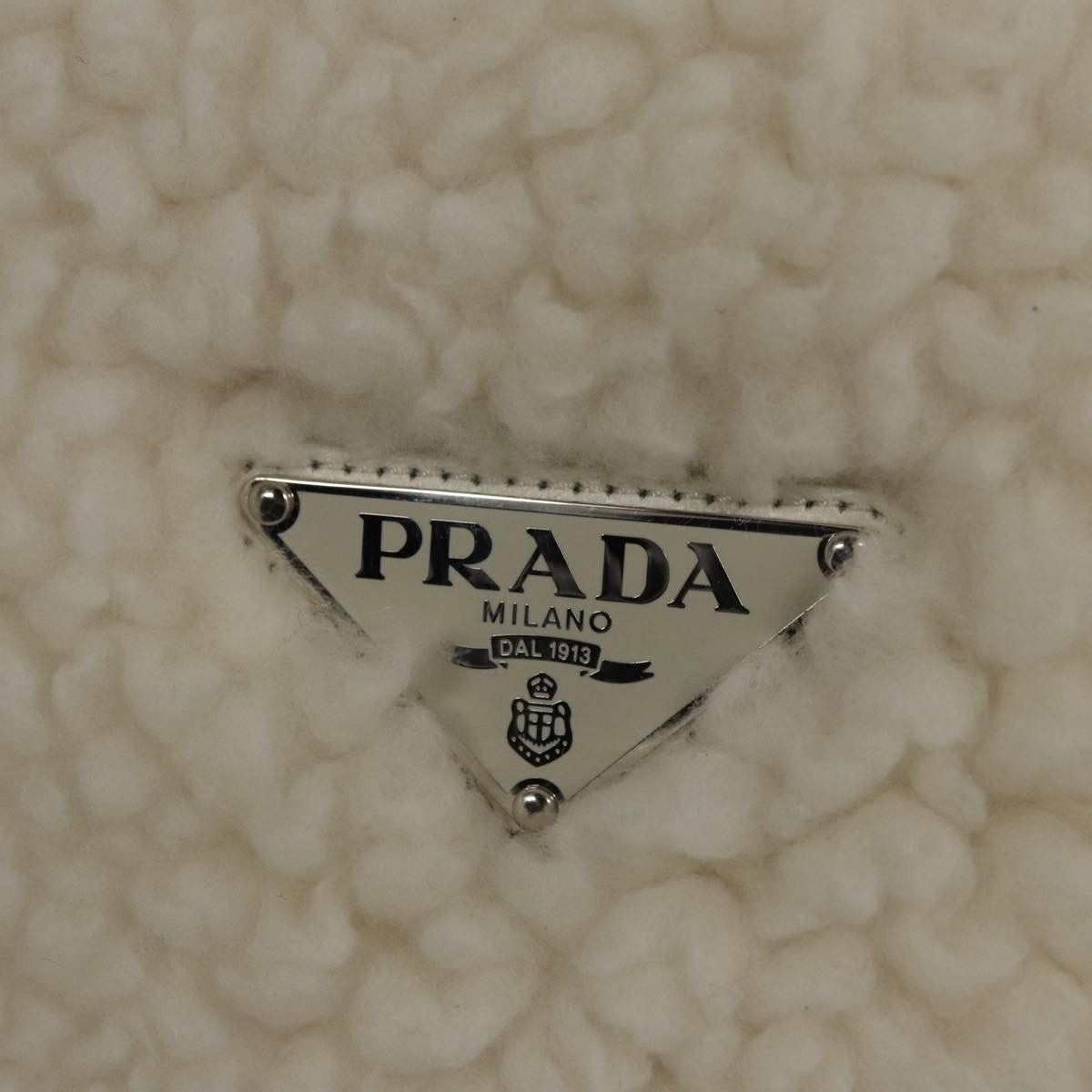 Prada Shearling White Wool Handbag (Pre-Owned) Size ONE SIZE - 14 Thumbnail