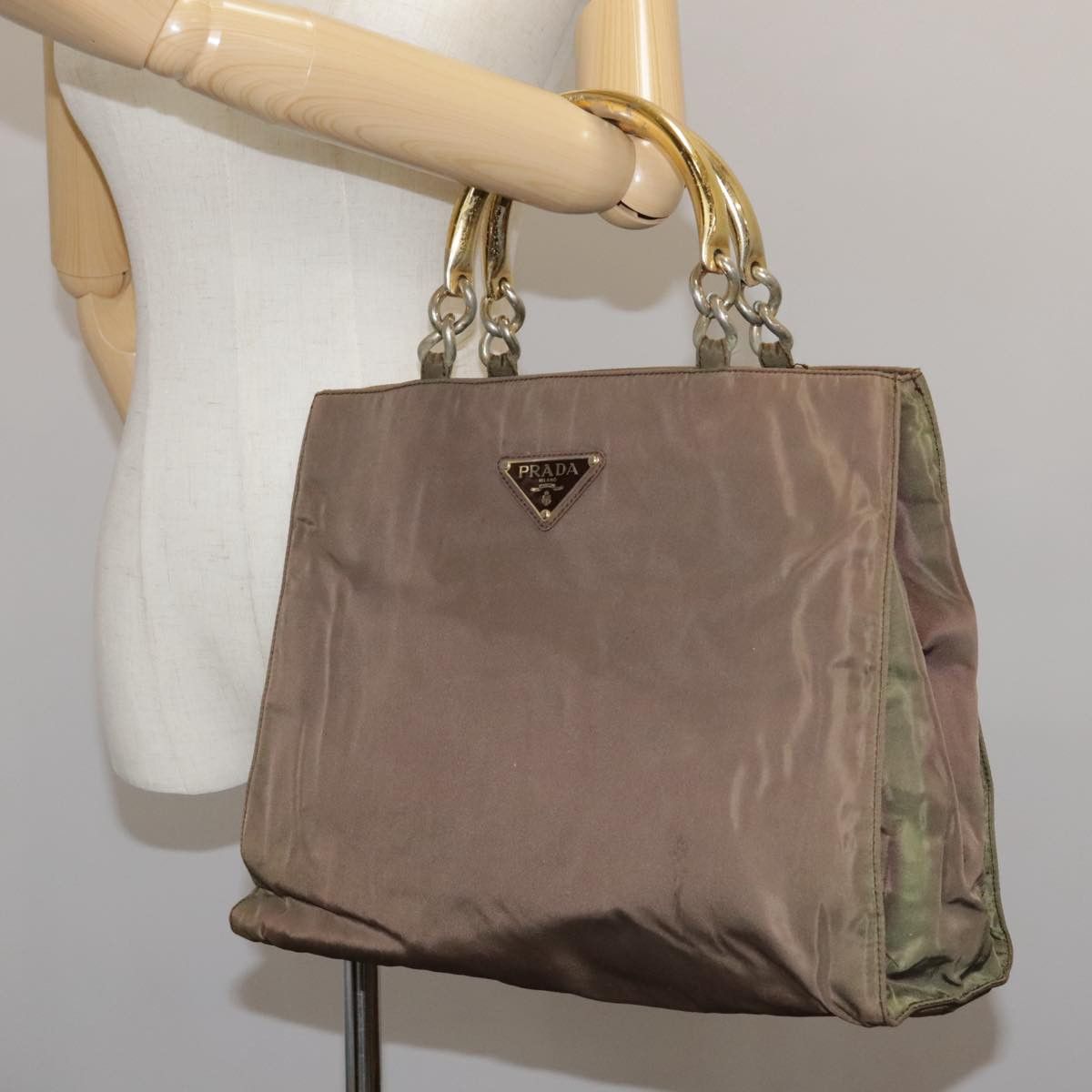 Prada Tessuto Brown Synthetic Handbag (Pre-Owned) Size ONE SIZE - 16 Thumbnail