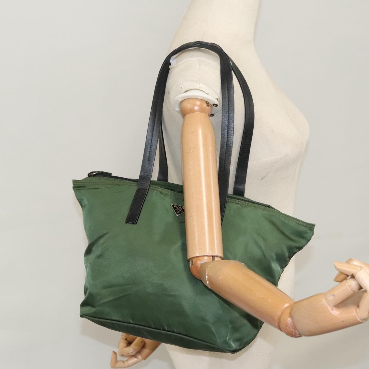 Prada Tessuto Green Synthetic Tote Bag (Pre-Owned) Size ONE SIZE - 16 Thumbnail