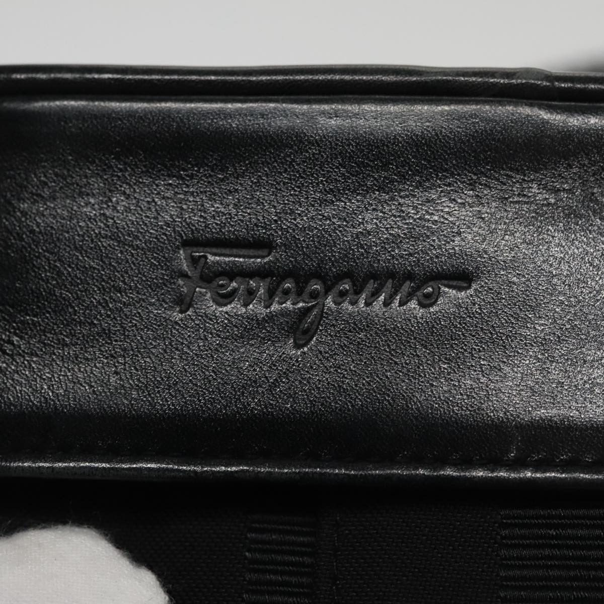 Salvatore Ferragamo Black Canvas Shoulder Bag (Pre-Owned) Size ONE SIZE - 14 Thumbnail