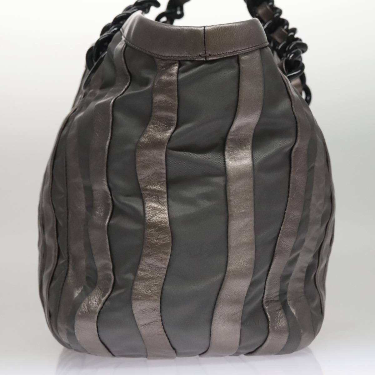 Prada Saffiano Silver Leather Shoulder Bag (Pre-Owned) Size ONE SIZE - 4 Thumbnail