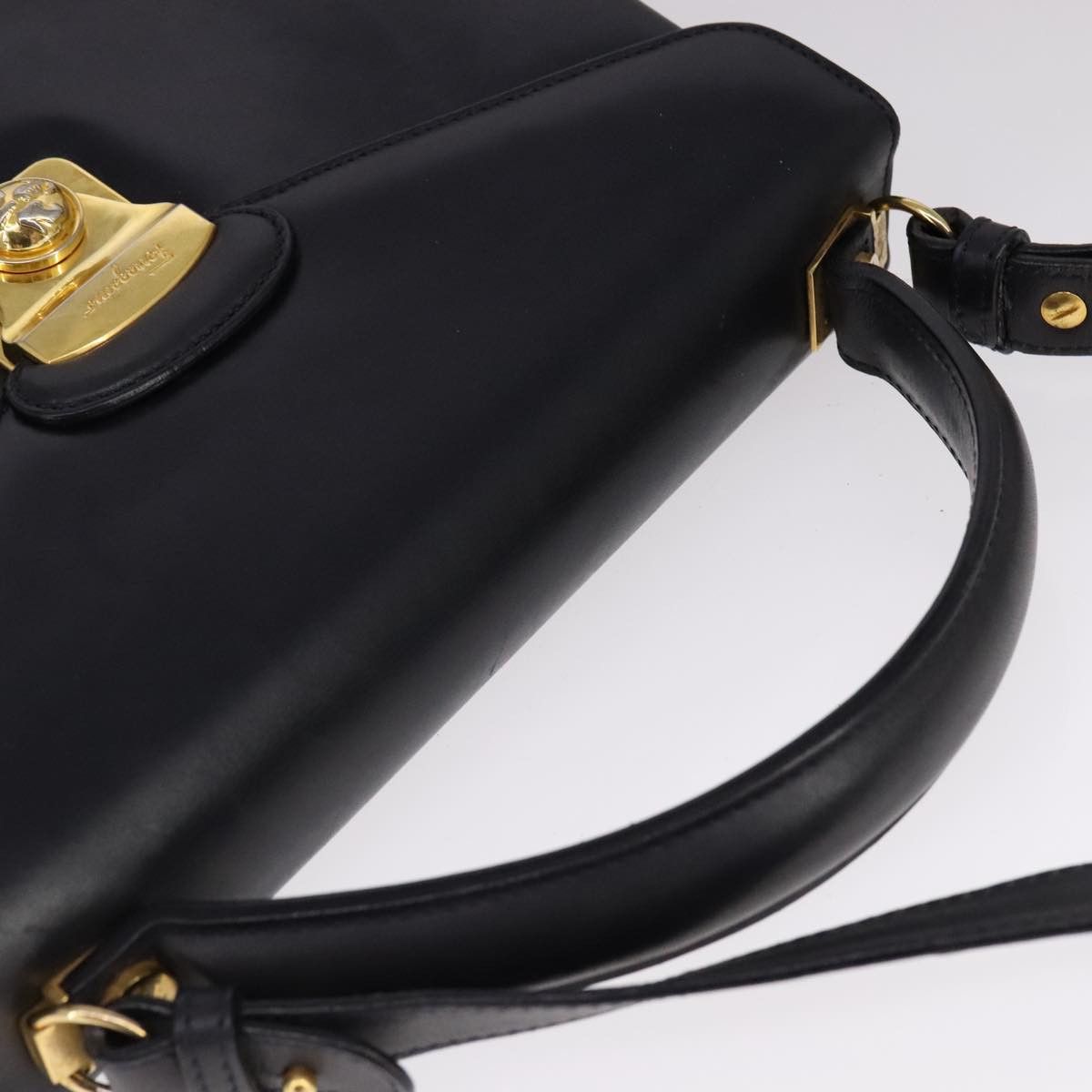 Salvatore Ferragamo Gancio Navy Leather Handbag (Pre-Owned) Size ONE SIZE - 5 Thumbnail