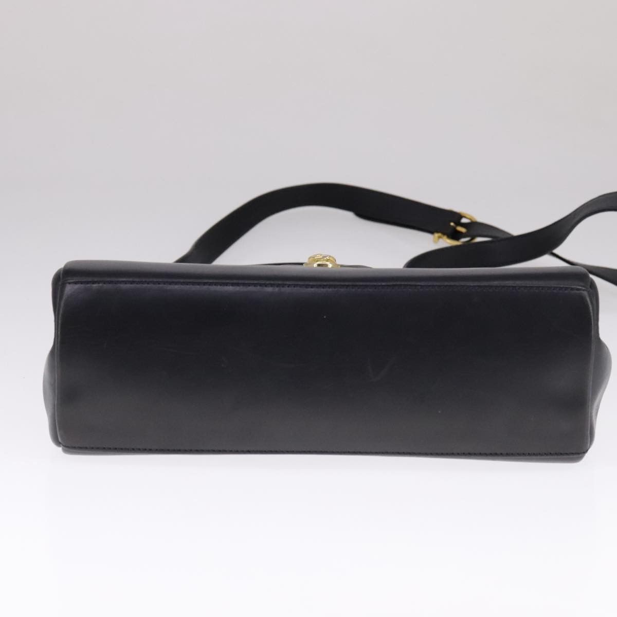 Salvatore Ferragamo Gancio Navy Leather Handbag (Pre-Owned) Size ONE SIZE - 19 Thumbnail