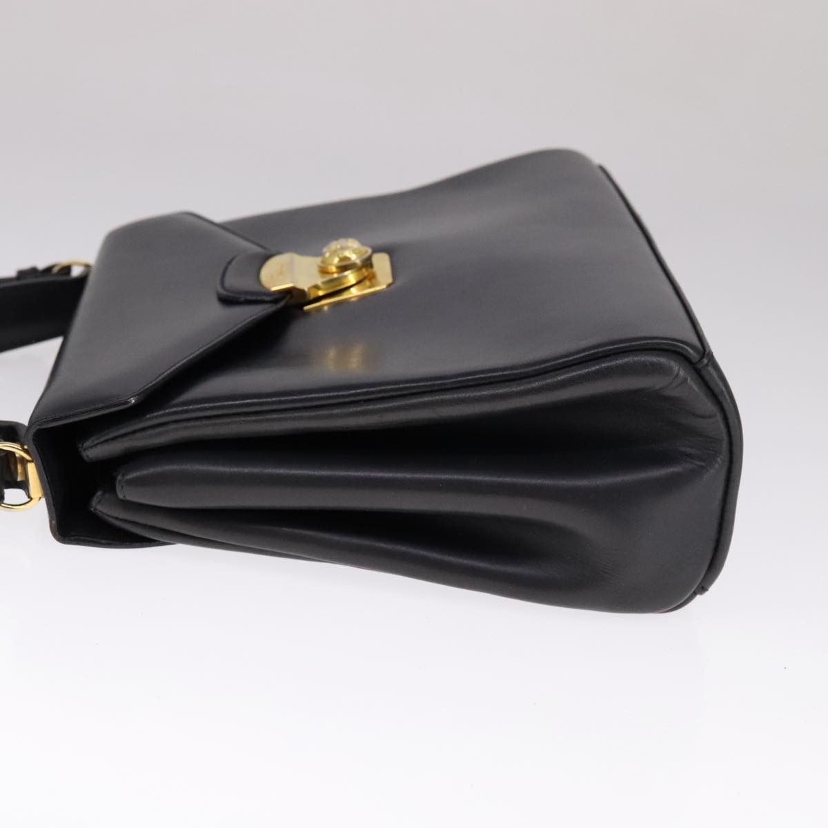 Salvatore Ferragamo Gancio Navy Leather Handbag (Pre-Owned) Size ONE SIZE - 4 Thumbnail