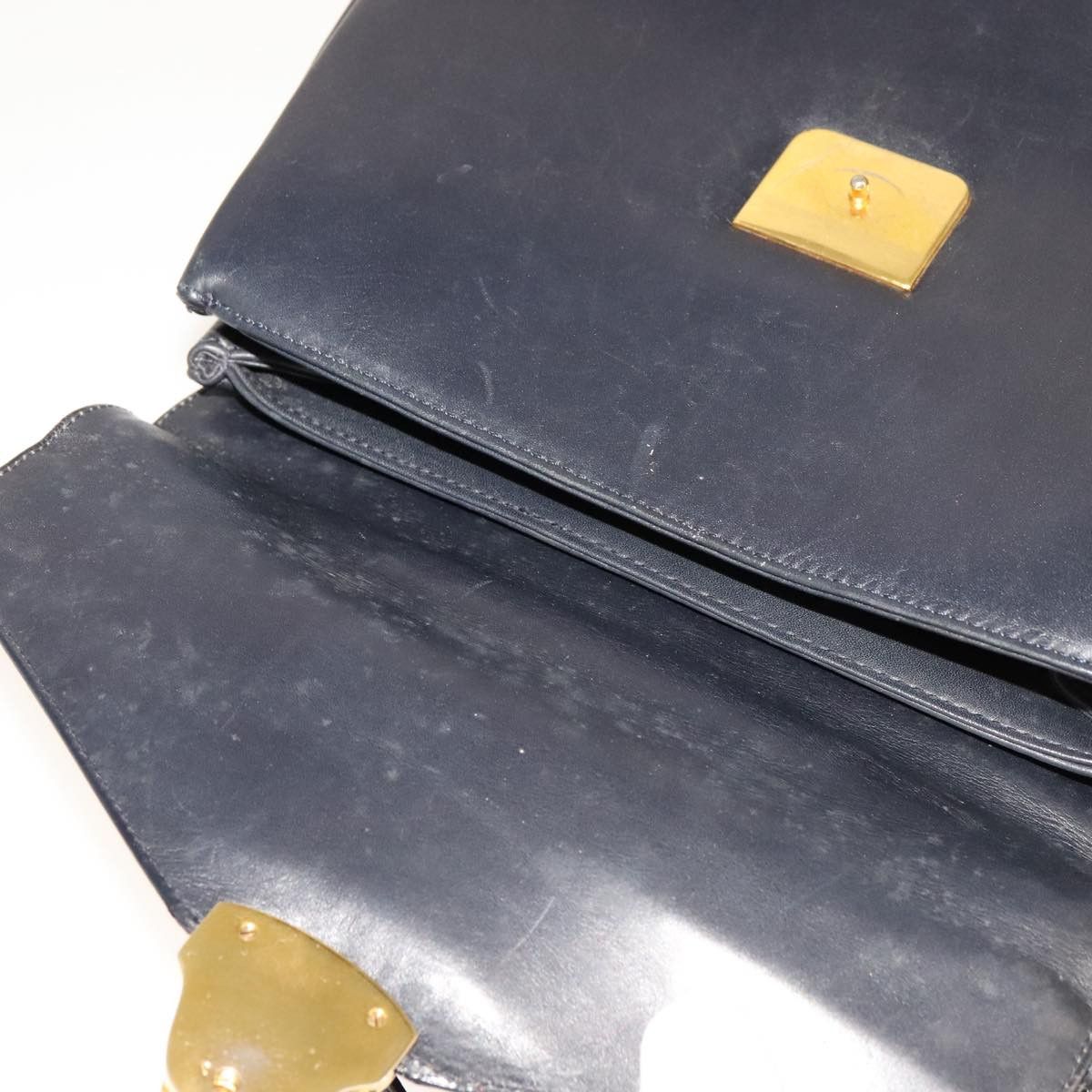 Salvatore Ferragamo Gancio Navy Leather Handbag (Pre-Owned) Size ONE SIZE - 20 Thumbnail