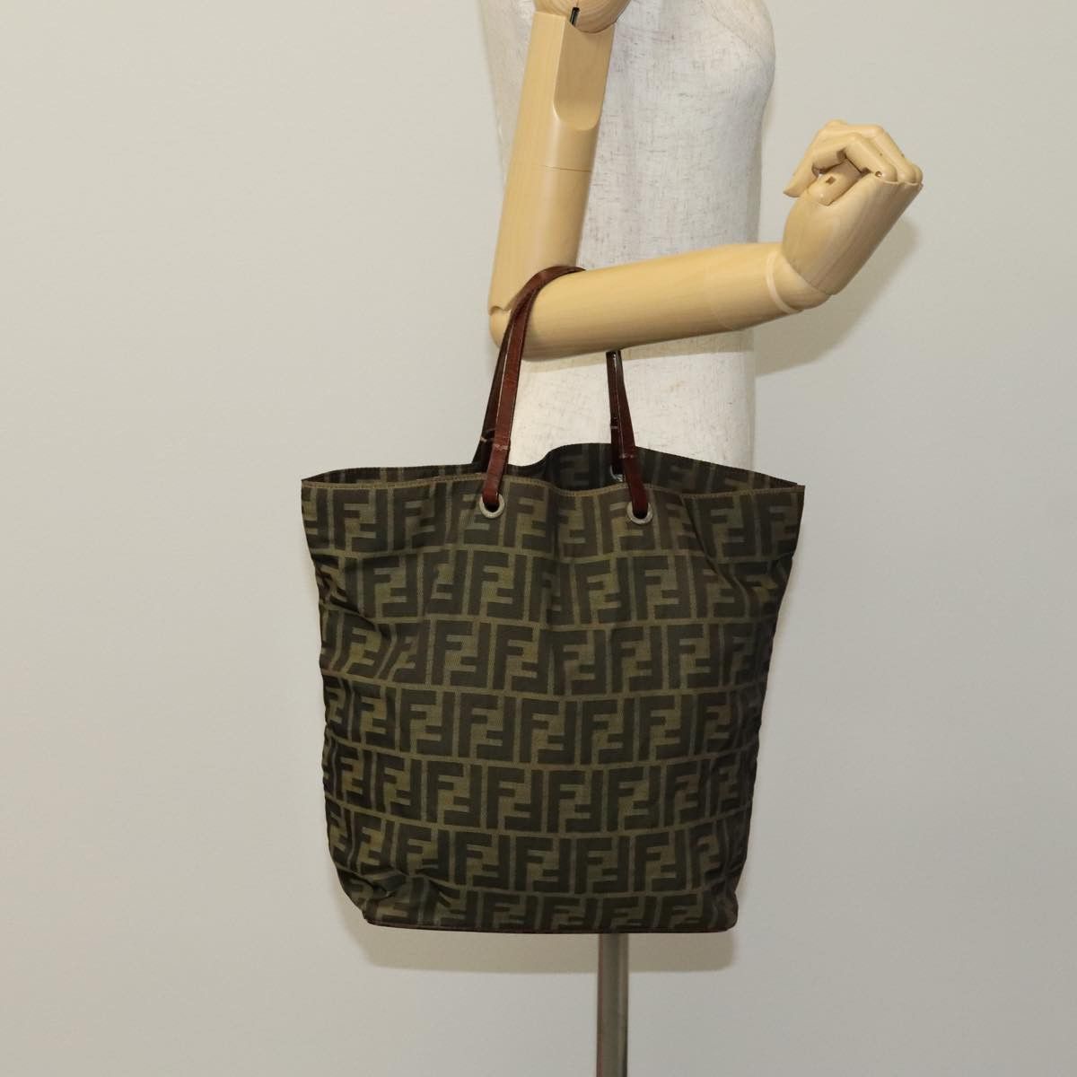 Fendi Zucca Brown Canvas Tote Bag (Pre-Owned) Size ONE SIZE - 15 Thumbnail