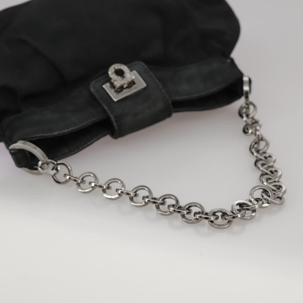 Salvatore Ferragamo Gancini Black Silk Clutch Bag (Pre-Owned) Size ONE SIZE - 5 Thumbnail