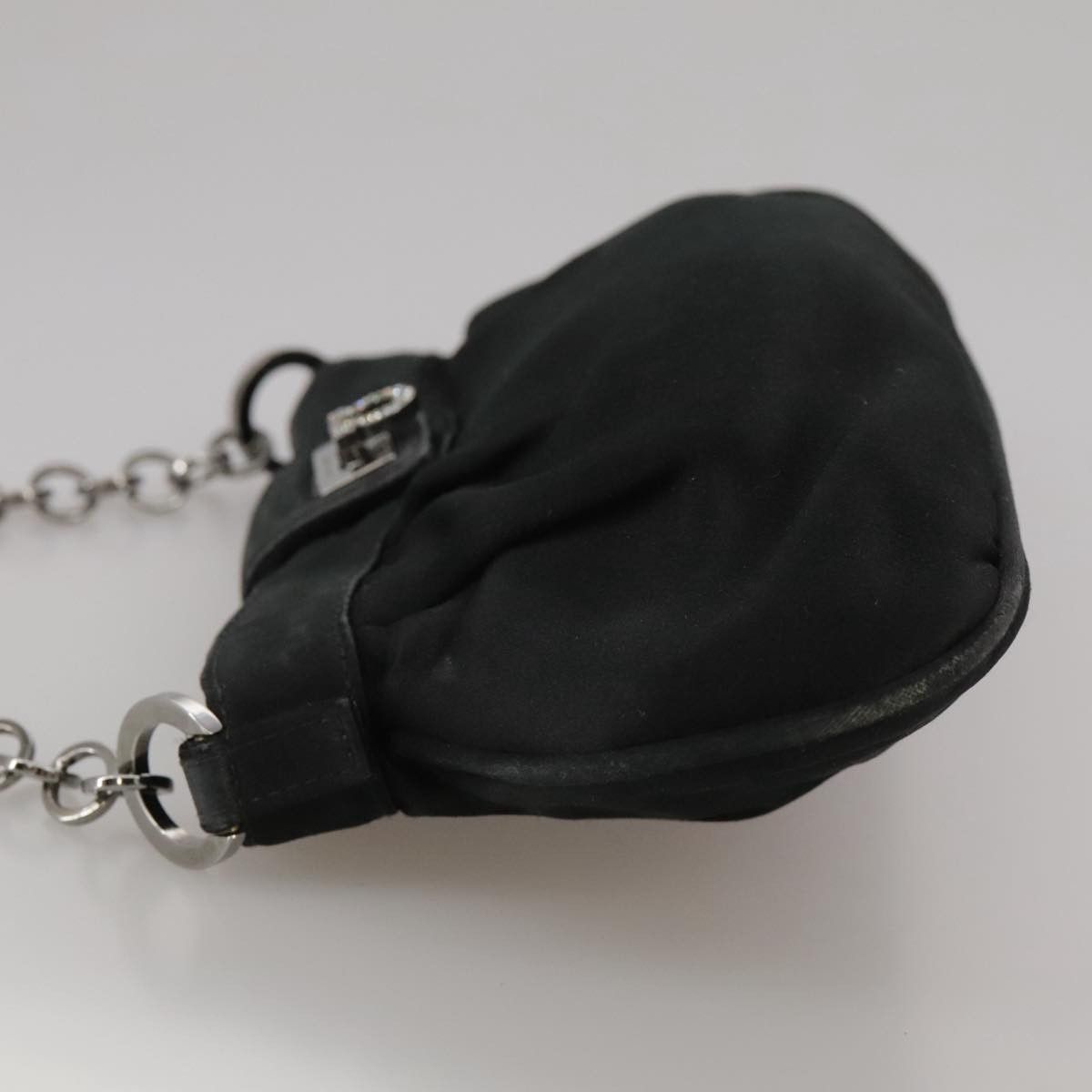 Salvatore Ferragamo Gancini Black Silk Clutch Bag (Pre-Owned) Size ONE SIZE - 3 Thumbnail