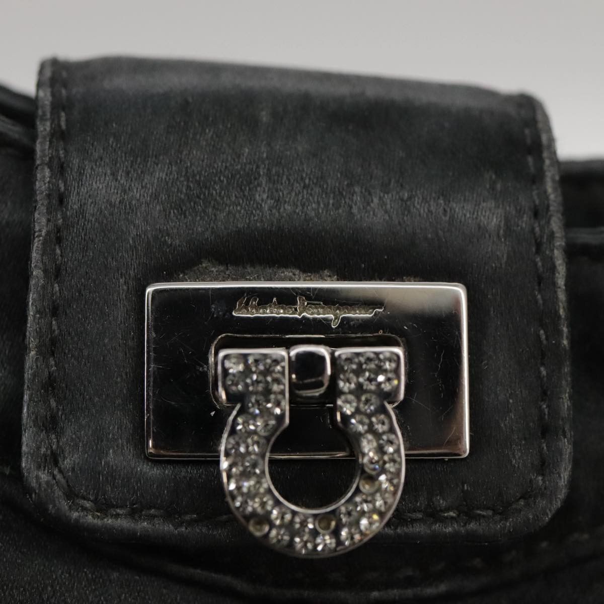 Salvatore Ferragamo Gancini Black Silk Clutch Bag (Pre-Owned) Size ONE SIZE - 18 Thumbnail
