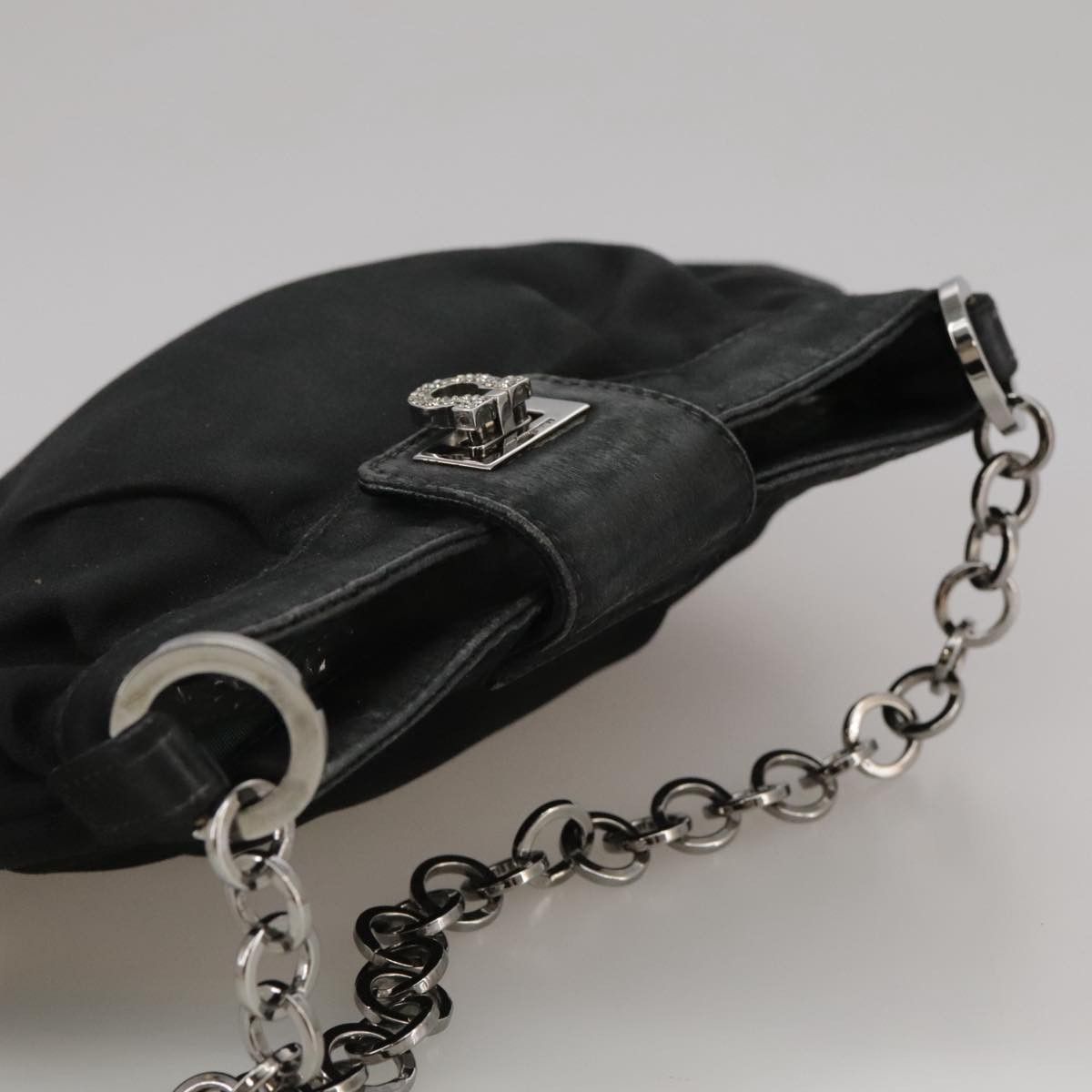 Salvatore Ferragamo Gancini Black Silk Clutch Bag (Pre-Owned) Size ONE SIZE - 16 Thumbnail