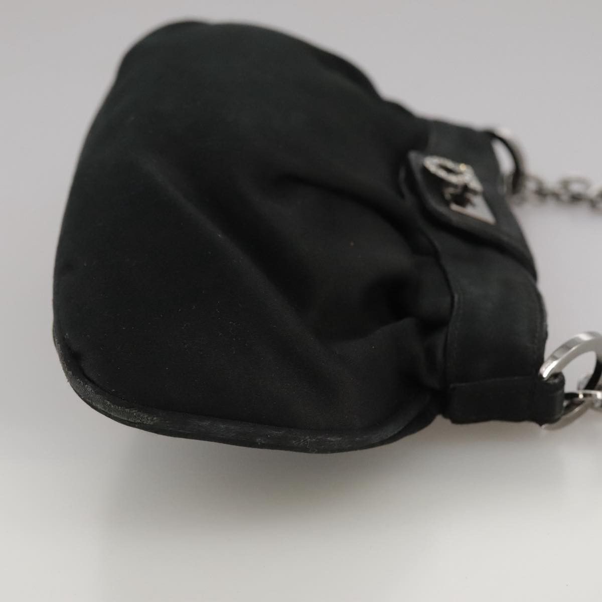 Salvatore Ferragamo Gancini Black Silk Clutch Bag (Pre-Owned) Size ONE SIZE - 4 Thumbnail