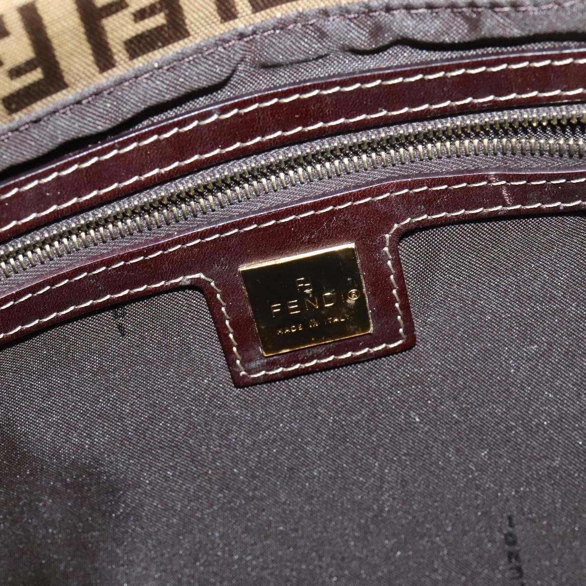 Fendi Zucchino Beige Canvas Shoulder Bag (Pre-Owned) Size ONE SIZE - 14 Thumbnail
