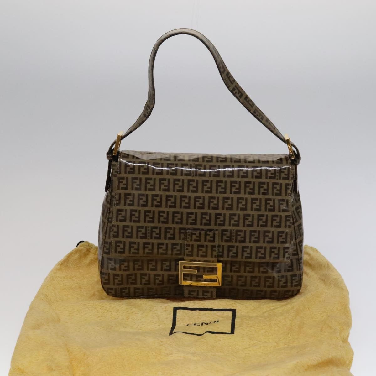 Fendi Zucchino Beige Canvas Shoulder Bag (Pre-Owned) Size ONE SIZE - 15 Thumbnail