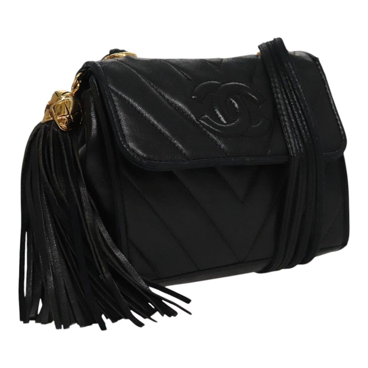 Chanel Cc Black Leather Shoulder Bag (Pre-Owned) Size ONE SIZE - 17 Thumbnail