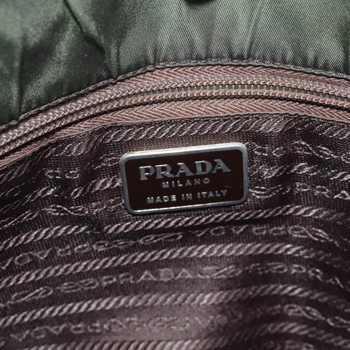 Prada Tessuto Green Synthetic Handbag (Pre-Owned) Size ONE SIZE - 13 Thumbnail