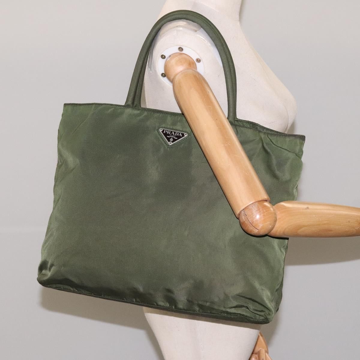 Prada Tessuto Green Synthetic Handbag (Pre-Owned) Size ONE SIZE - 14 Thumbnail