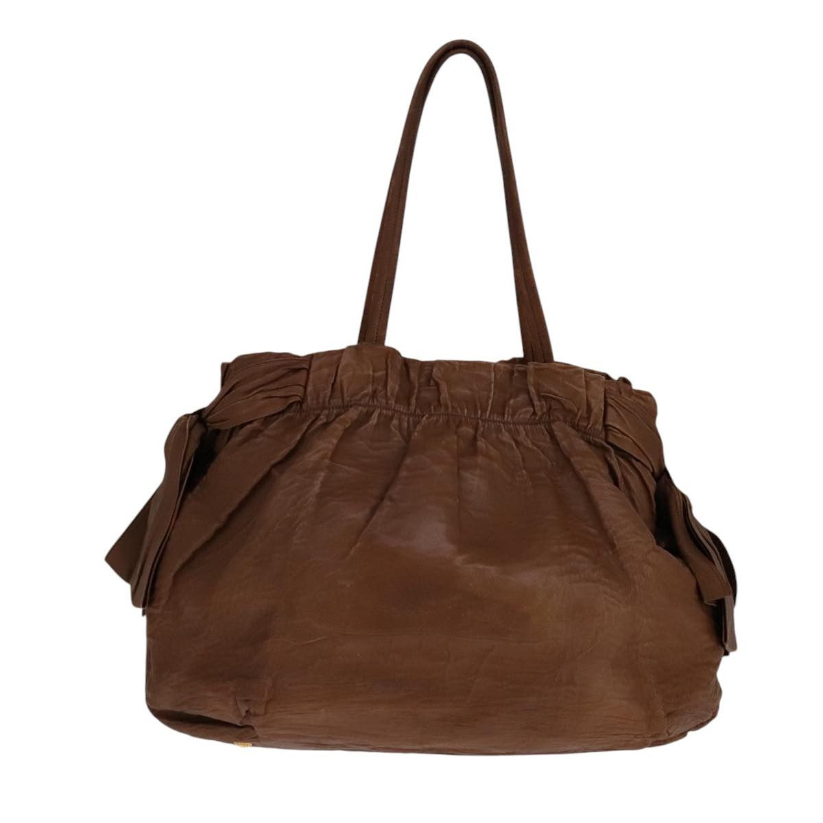 Prada Brown Leather Tote Bag (Pre-Owned) Size ONE SIZE - 2 Thumbnail