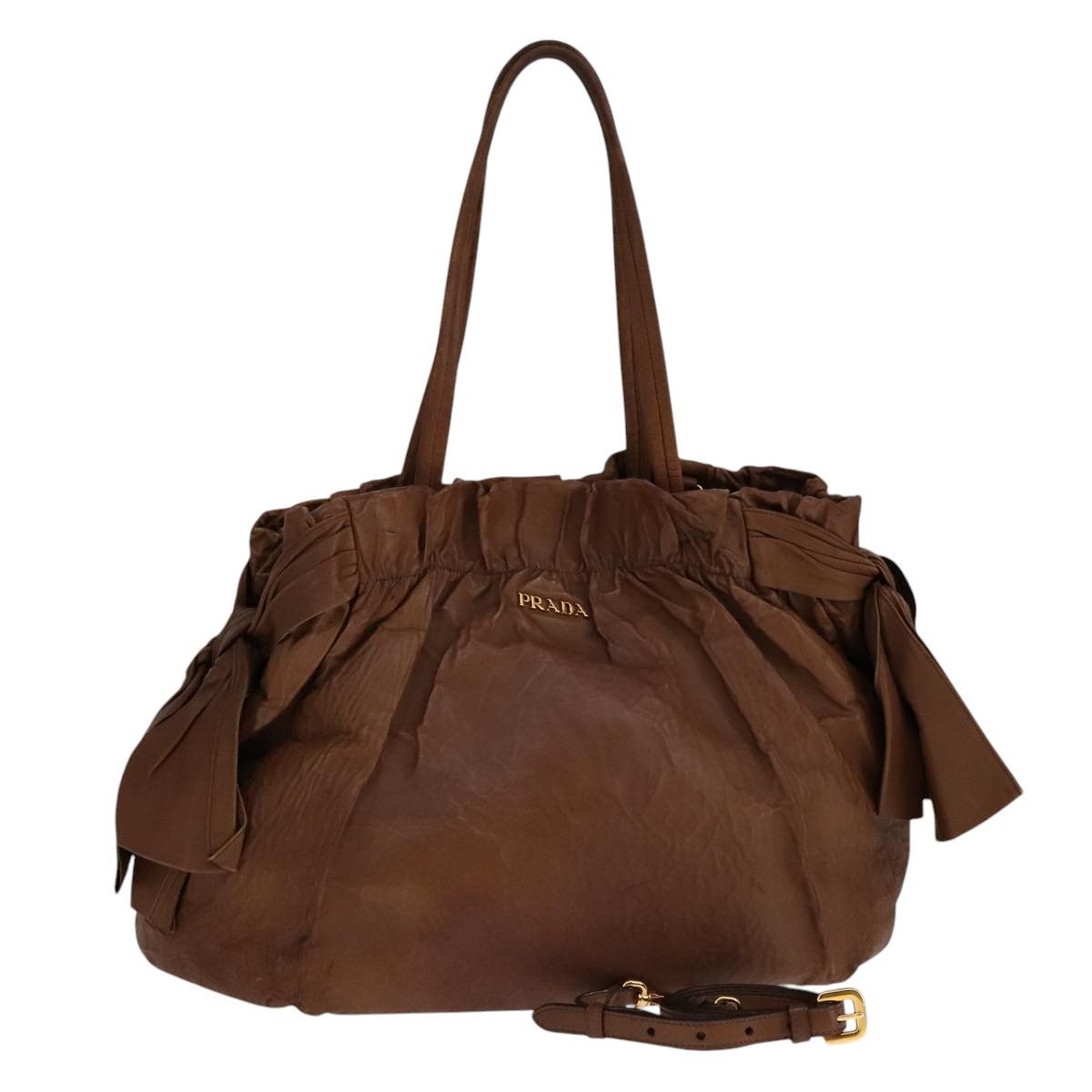 Prada Brown Leather Tote Bag (Pre-Owned) Size ONE SIZE - 17 Thumbnail