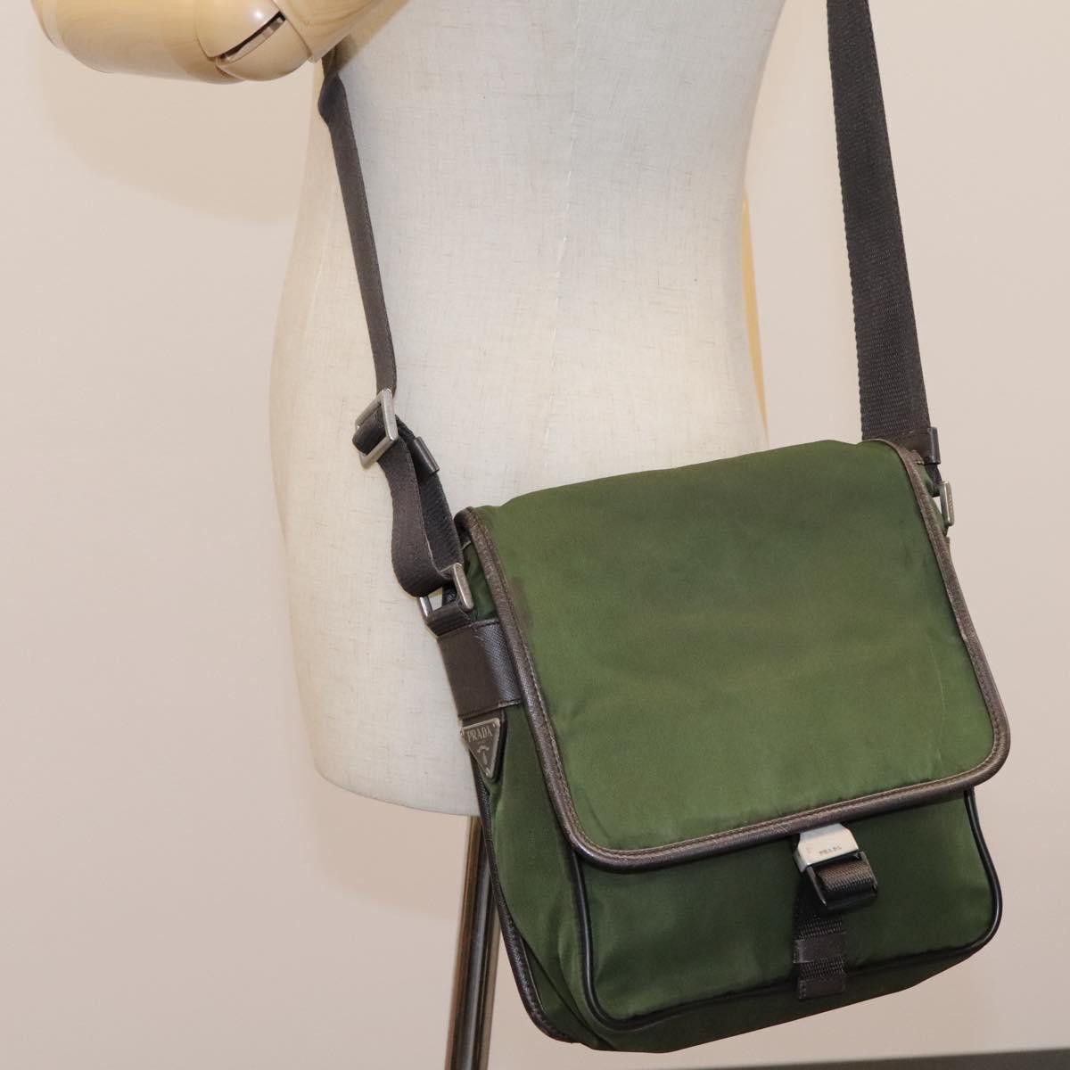 Prada Tessuto Khaki Synthetic Shoulder Bag (Pre-Owned) Size ONE SIZE - 15 Thumbnail