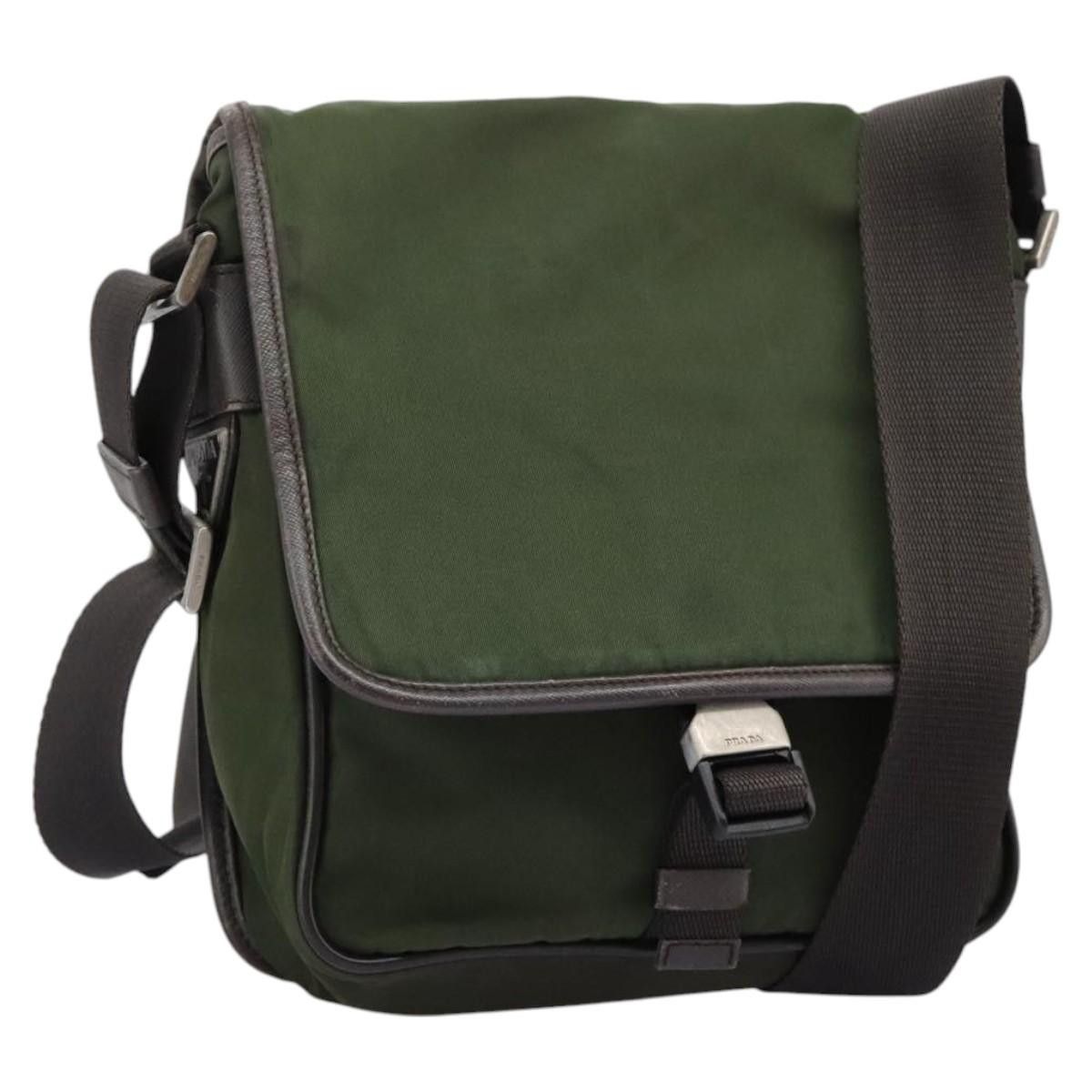 Prada Tessuto Khaki Synthetic Shoulder Bag (Pre-Owned) Size ONE SIZE - 16 Thumbnail