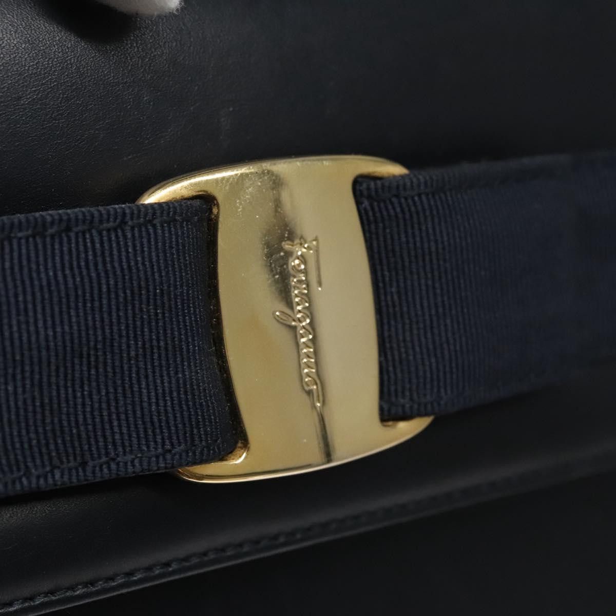 Salvatore Ferragamo Vara Black Leather Handbag (Pre-Owned) Size ONE SIZE - 11 Thumbnail