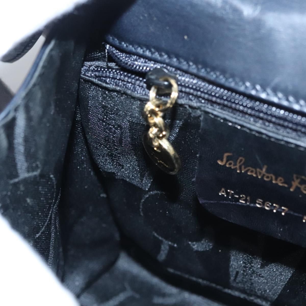 Salvatore Ferragamo Vara Black Leather Handbag (Pre-Owned) Size ONE SIZE - 12 Thumbnail