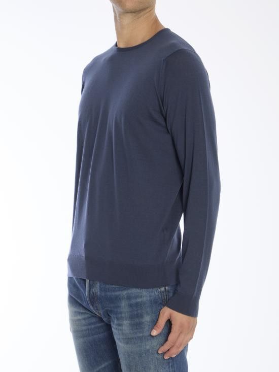 John Smedley JOHN SMEDLEY Men Sweater LUNDY BLUE Size US M / EU 48-50 / 2 - 2 Thumbnail