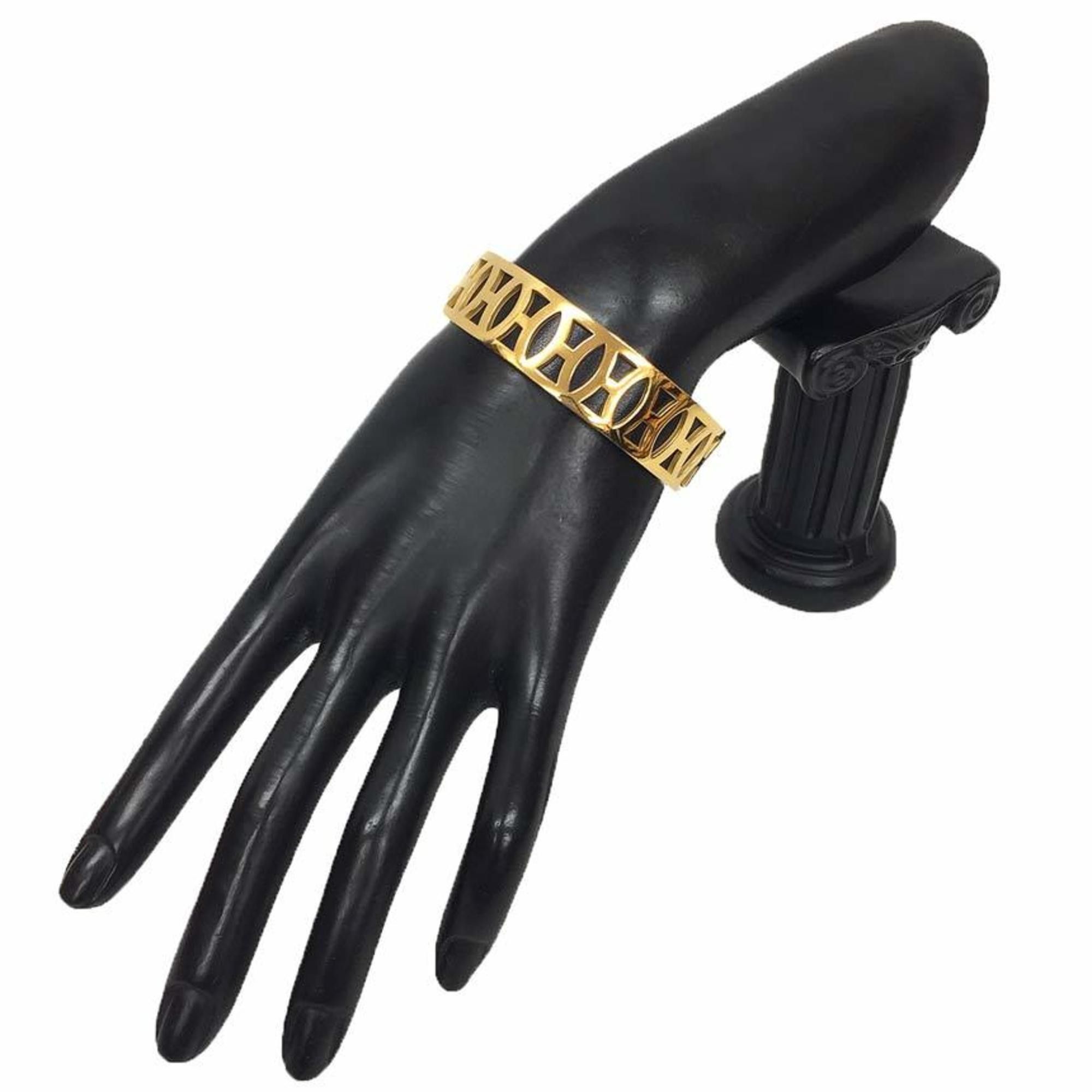 Hermes Hermes H Bangle Bracelet Gold Black Size ONE SIZE - 2 Thumbnail