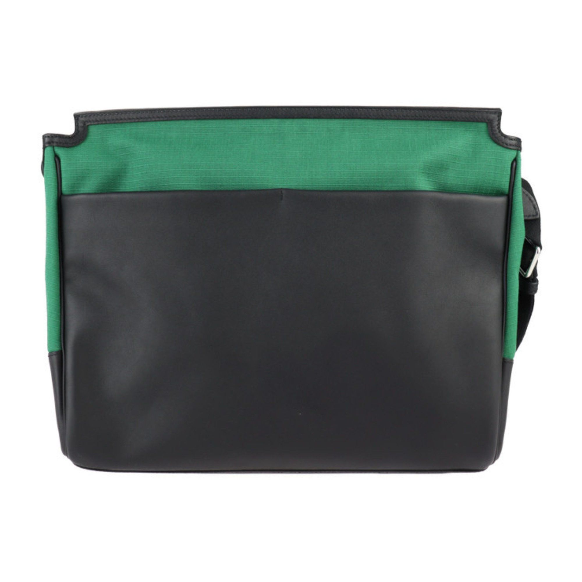 Hermes HERMES All-Back Shoulder Bag - Toile Bivouac x Swift Leather Green Black Crossbody Size ONE SIZE - 4 Thumbnail
