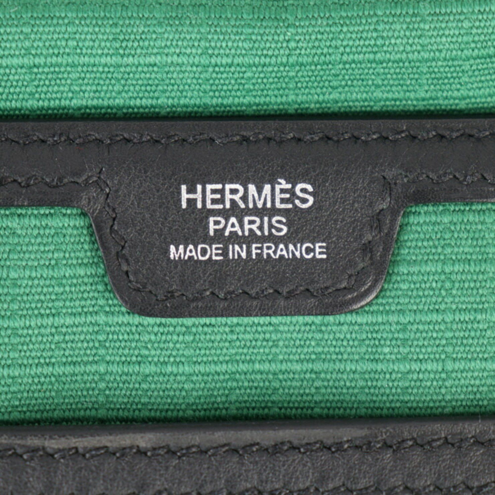 Hermes HERMES All-Back Shoulder Bag - Toile Bivouac x Swift Leather Green Black Crossbody Size ONE SIZE - 9 Thumbnail