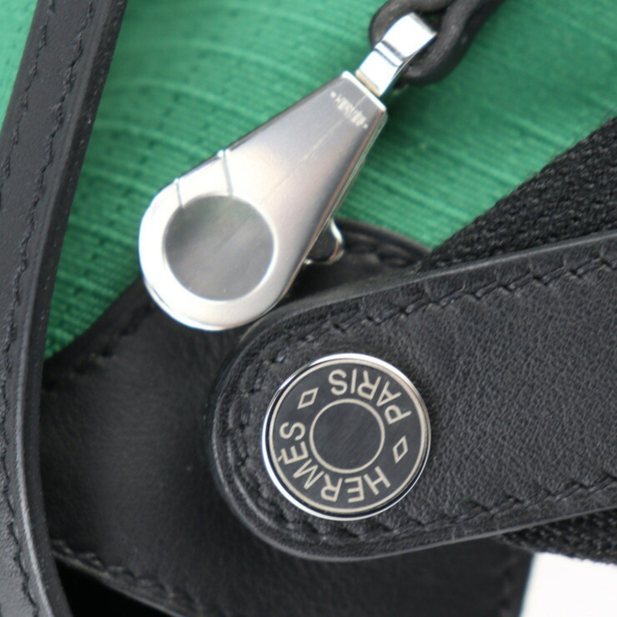 Hermes HERMES All-Back Shoulder Bag - Toile Bivouac x Swift Leather Green Black Crossbody Size ONE SIZE - 7 Thumbnail