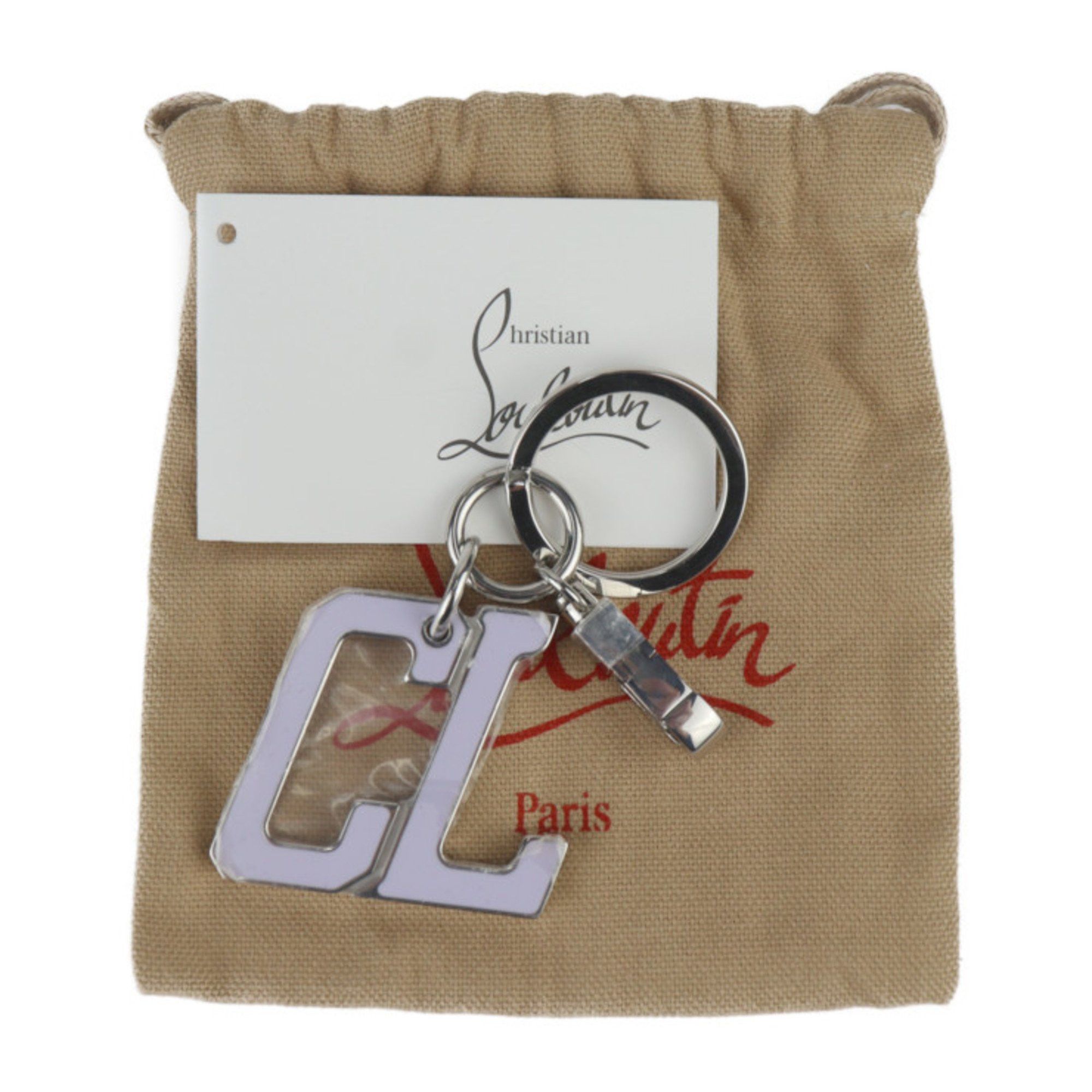 Christian Louboutin Christian Louboutin HAPPY RUI Keychain 3225169 Metal Silver Lilac Smoke Keyring Bag Charm Size ONE SIZE - 8 Thumbnail