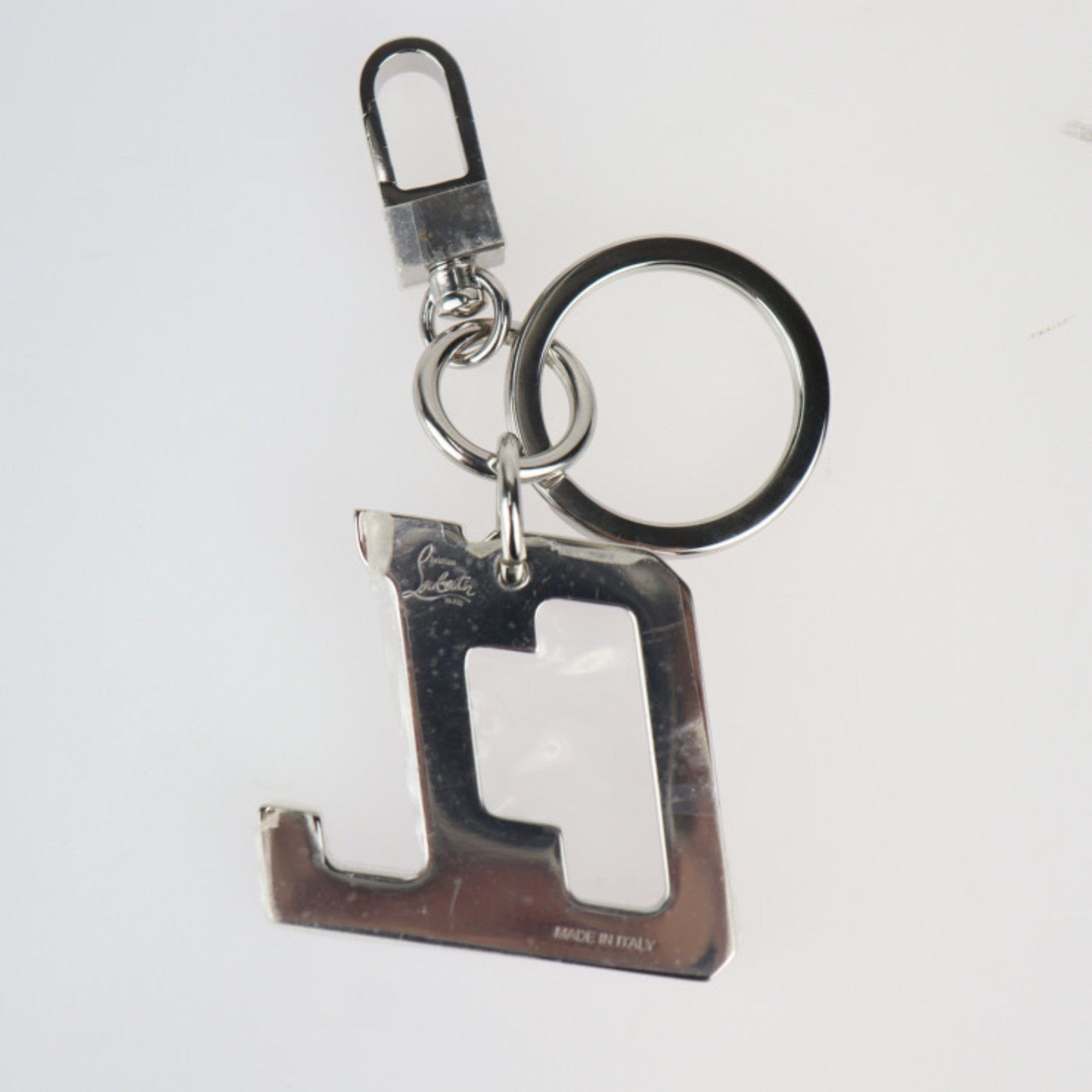 Christian Louboutin Christian Louboutin HAPPY RUI Keychain 3225169 Metal Silver Lilac Smoke Keyring Bag Charm Size ONE SIZE - 2 Thumbnail