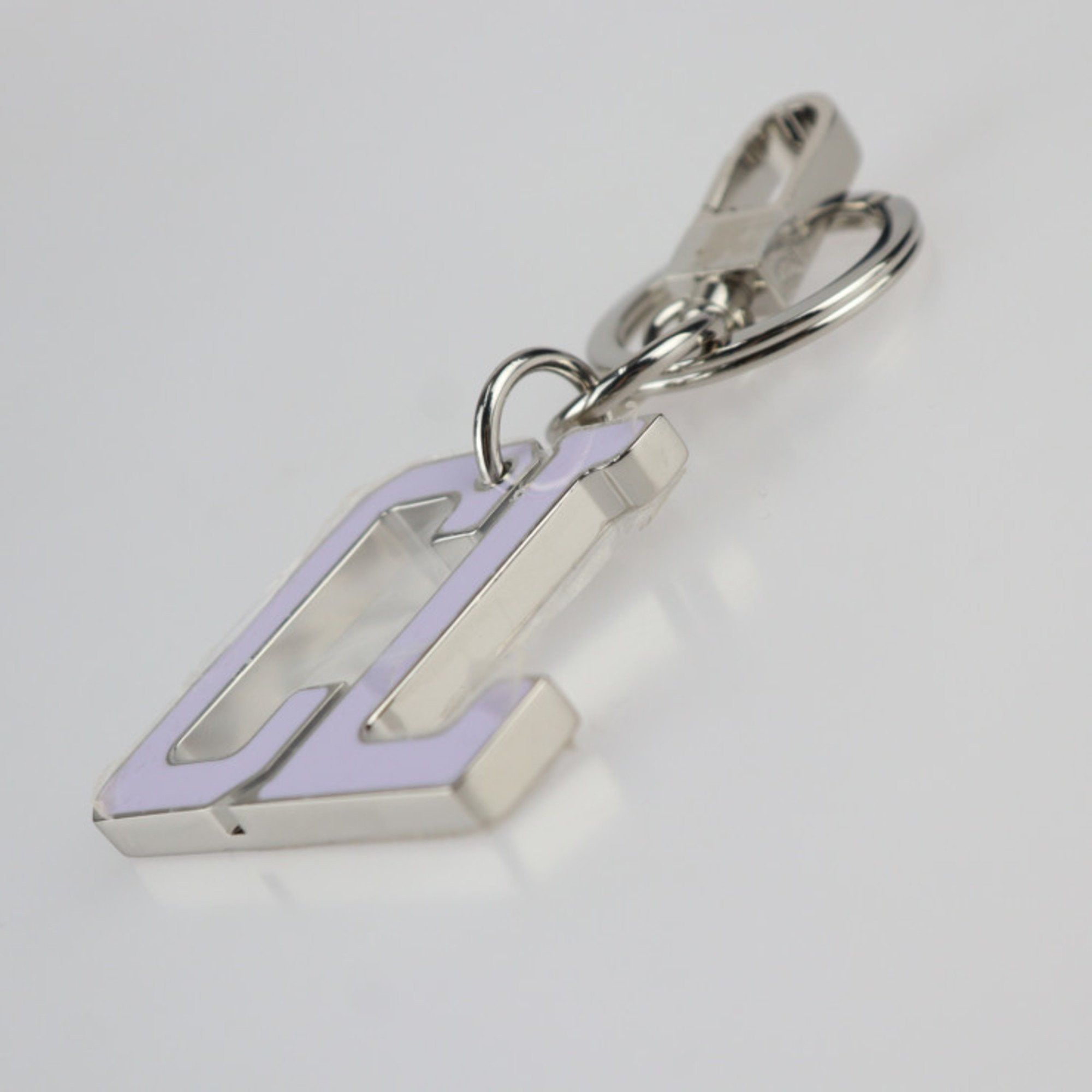 Christian Louboutin Christian Louboutin HAPPY RUI Keychain 3225169 Metal Silver Lilac Smoke Keyring Bag Charm Size ONE SIZE - 3 Thumbnail