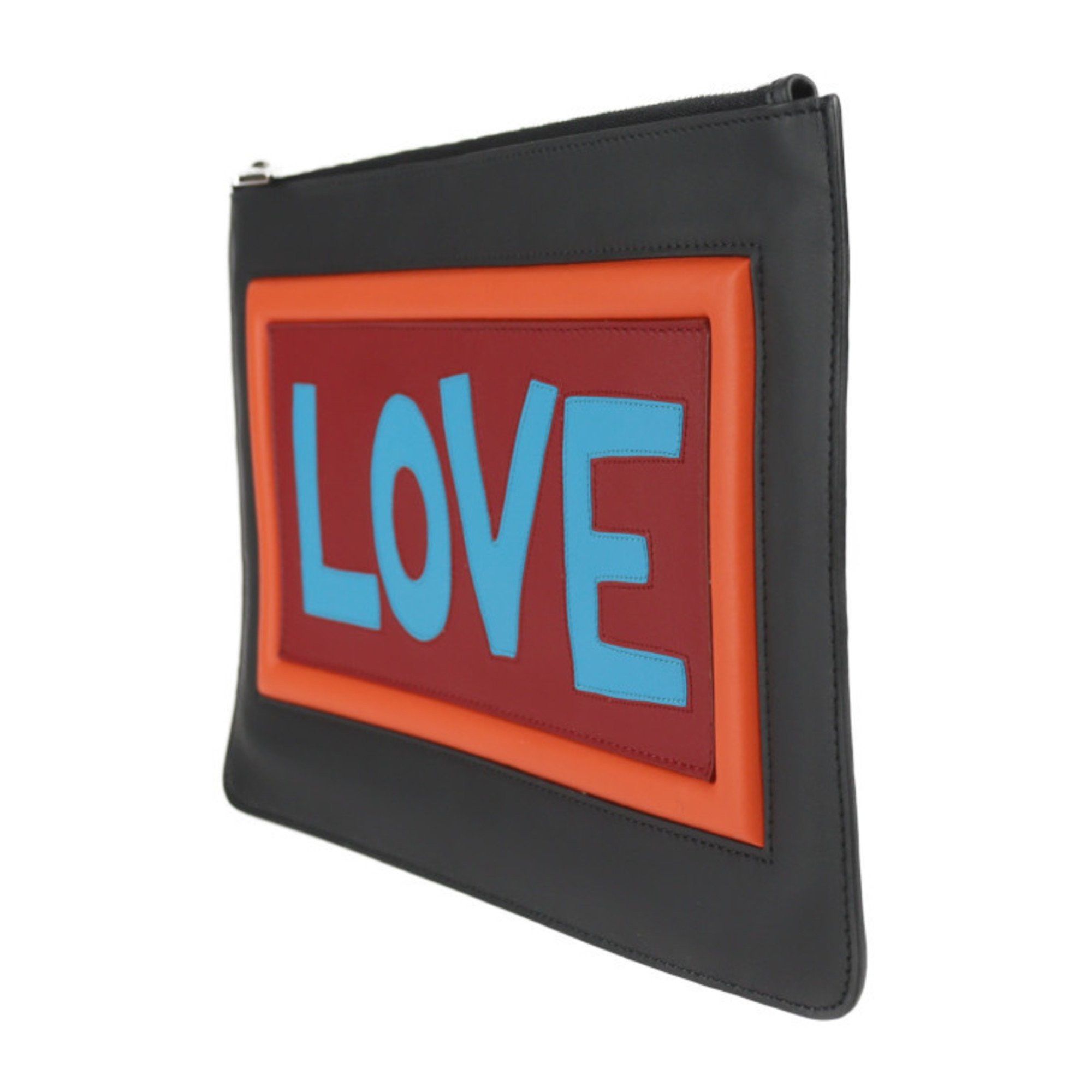 Fendi FENDI Pouch Second Bag 7N0078 Leather Black Multicolor Clutch LOVE Size ONE SIZE - 2 Thumbnail