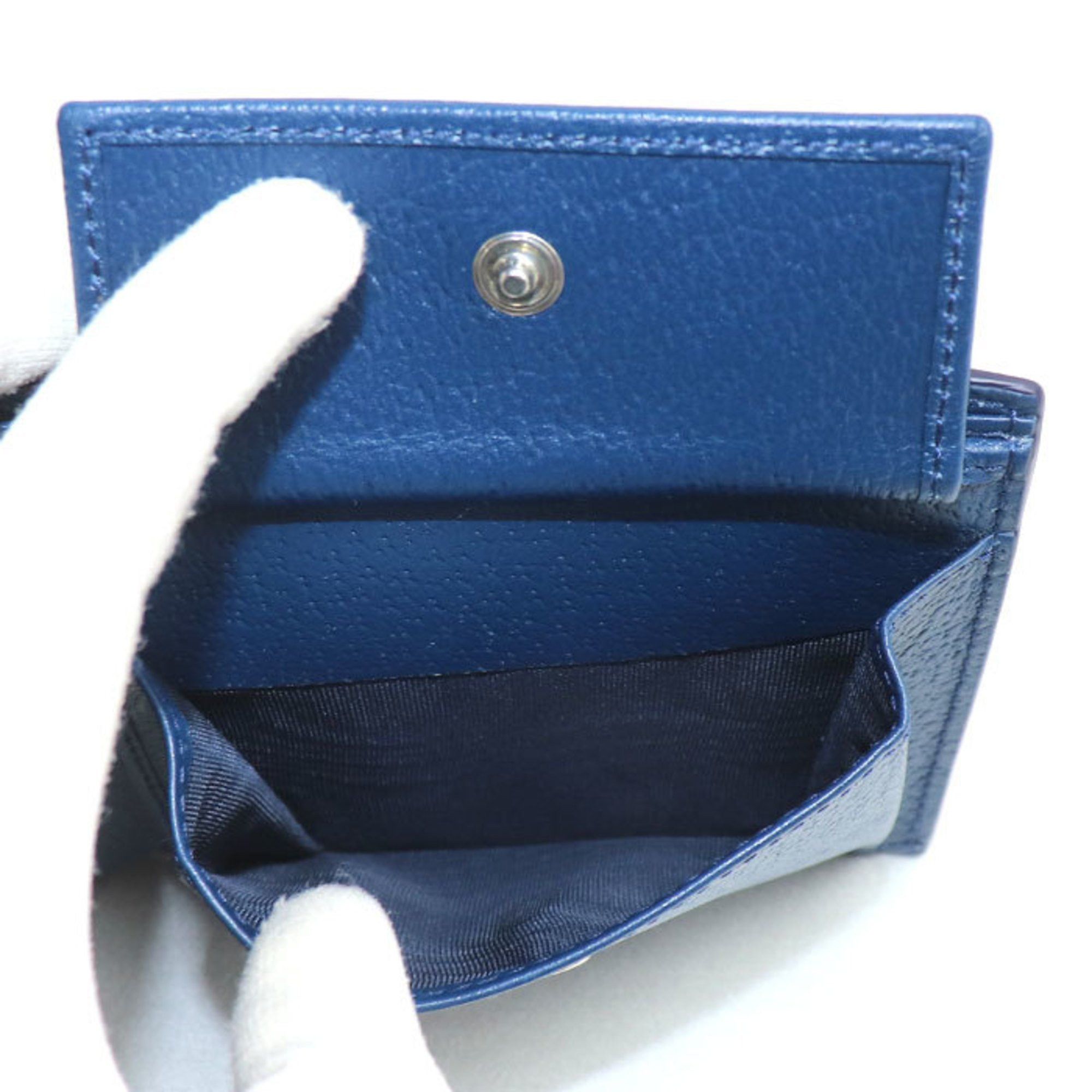 Gucci GUCCI GG Coin Wallet Bi-fold Beige Navy 768244 Men's Size ONE SIZE - 5 Thumbnail
