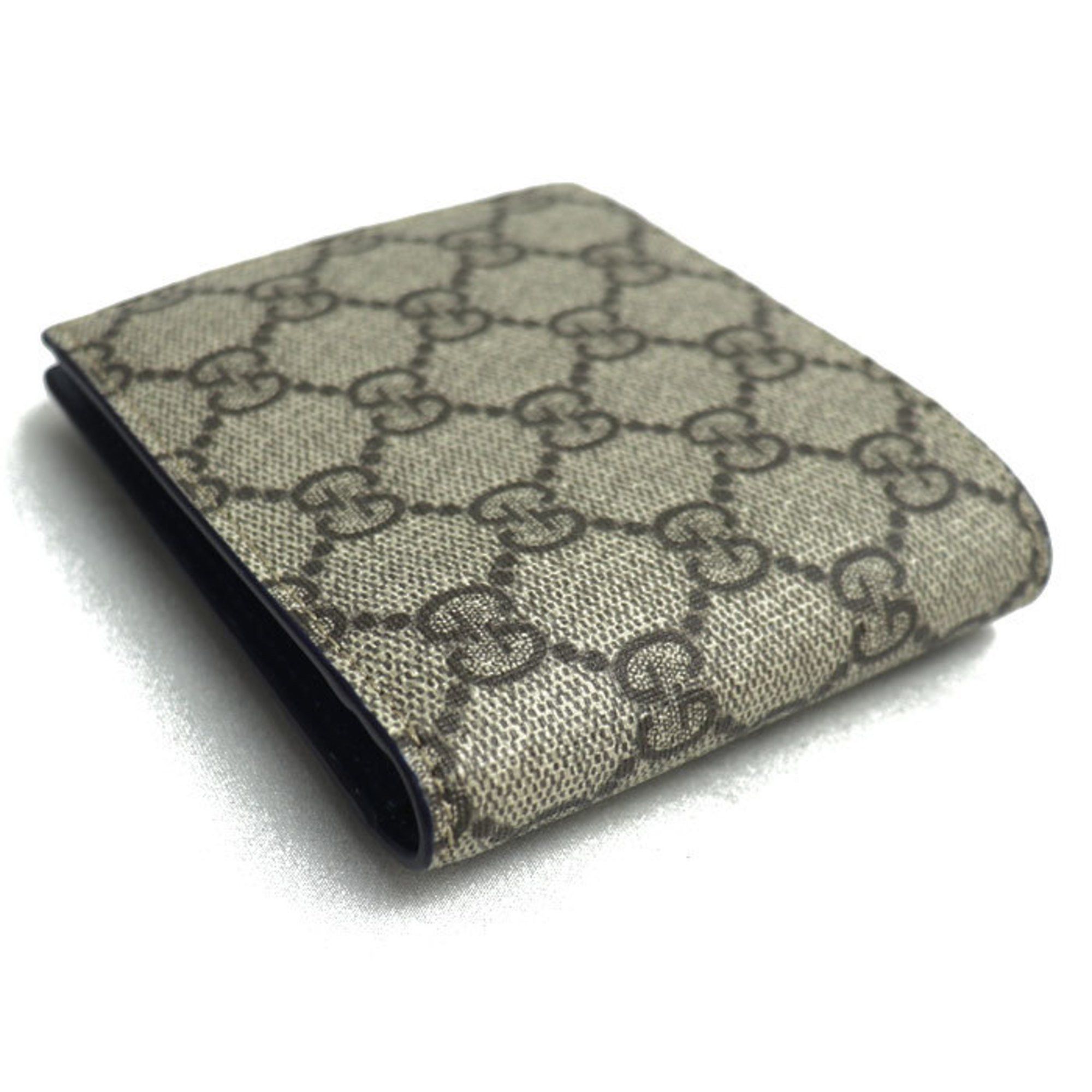 Gucci GUCCI GG Coin Wallet Bi-fold Beige Navy 768244 Men's Size ONE SIZE - 2 Thumbnail
