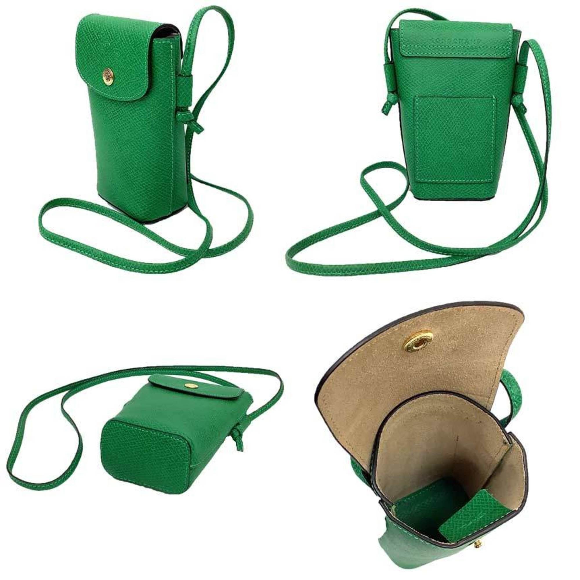 Longchamp LONGCHAMP 34193 HYZ Shoulder Bag Epuree Smartphone Crossbody Pochette Leather Vert / VERT (129) Longchamp Size ONE SIZE - 2 Thumbnail