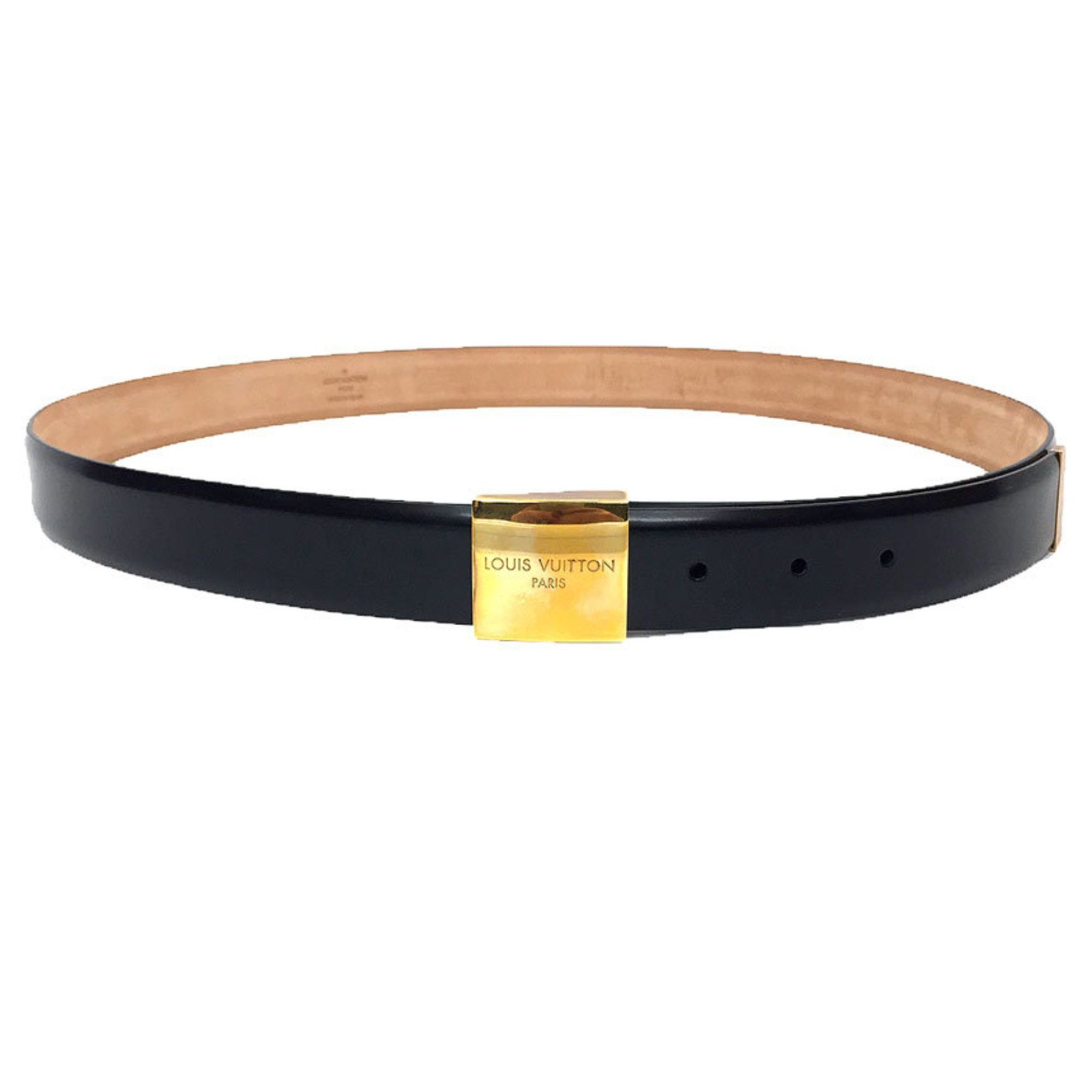 Louis Vuitton Louis Vuitton Leather Belt Santur Carre M6801 108-118cm Black Gold Buckle Men's Size ONE SIZE - 2 Thumbnail