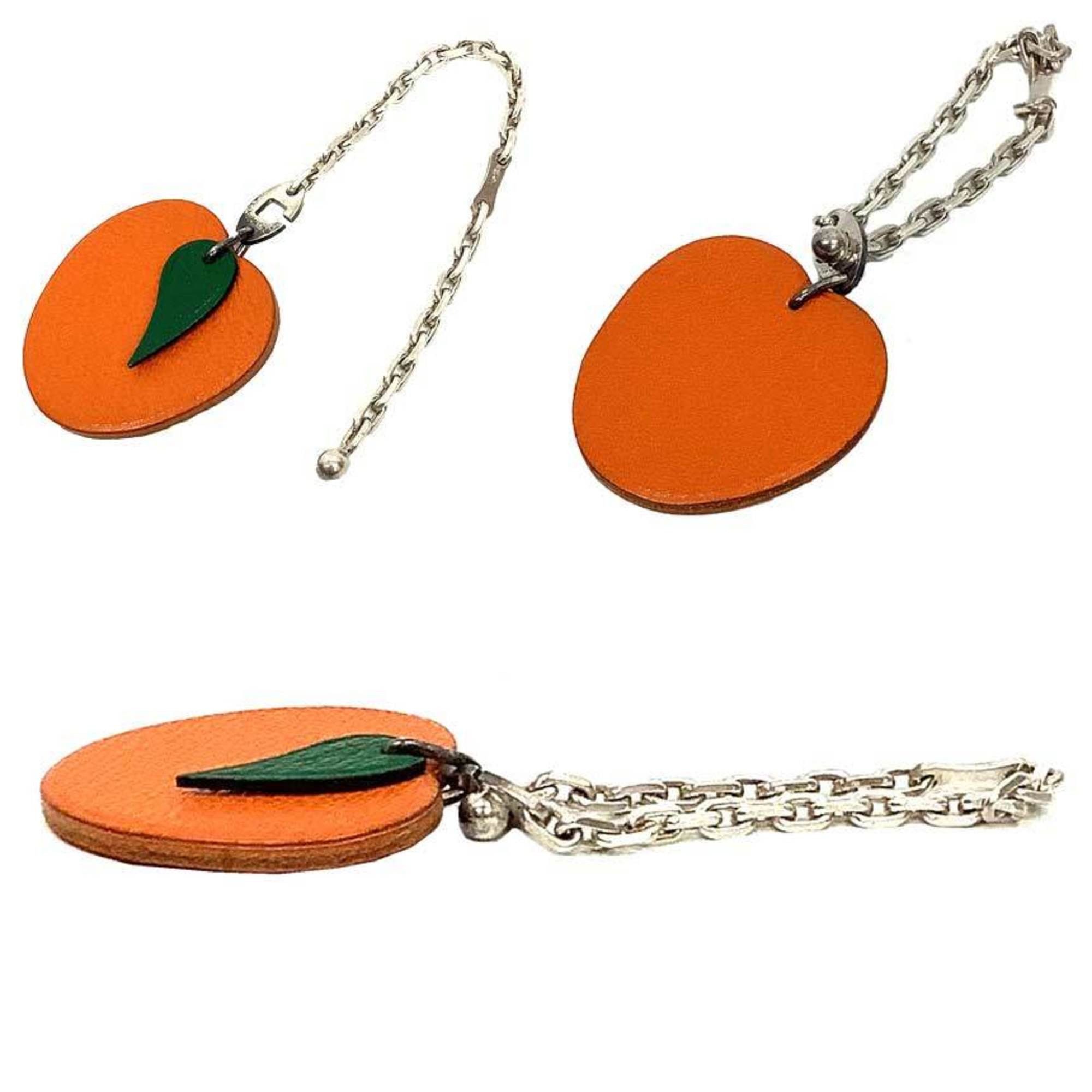 Hermes Hermes Apricot Key Ring Charm Chain Holder Leather Fruit Size ONE SIZE - 2 Thumbnail