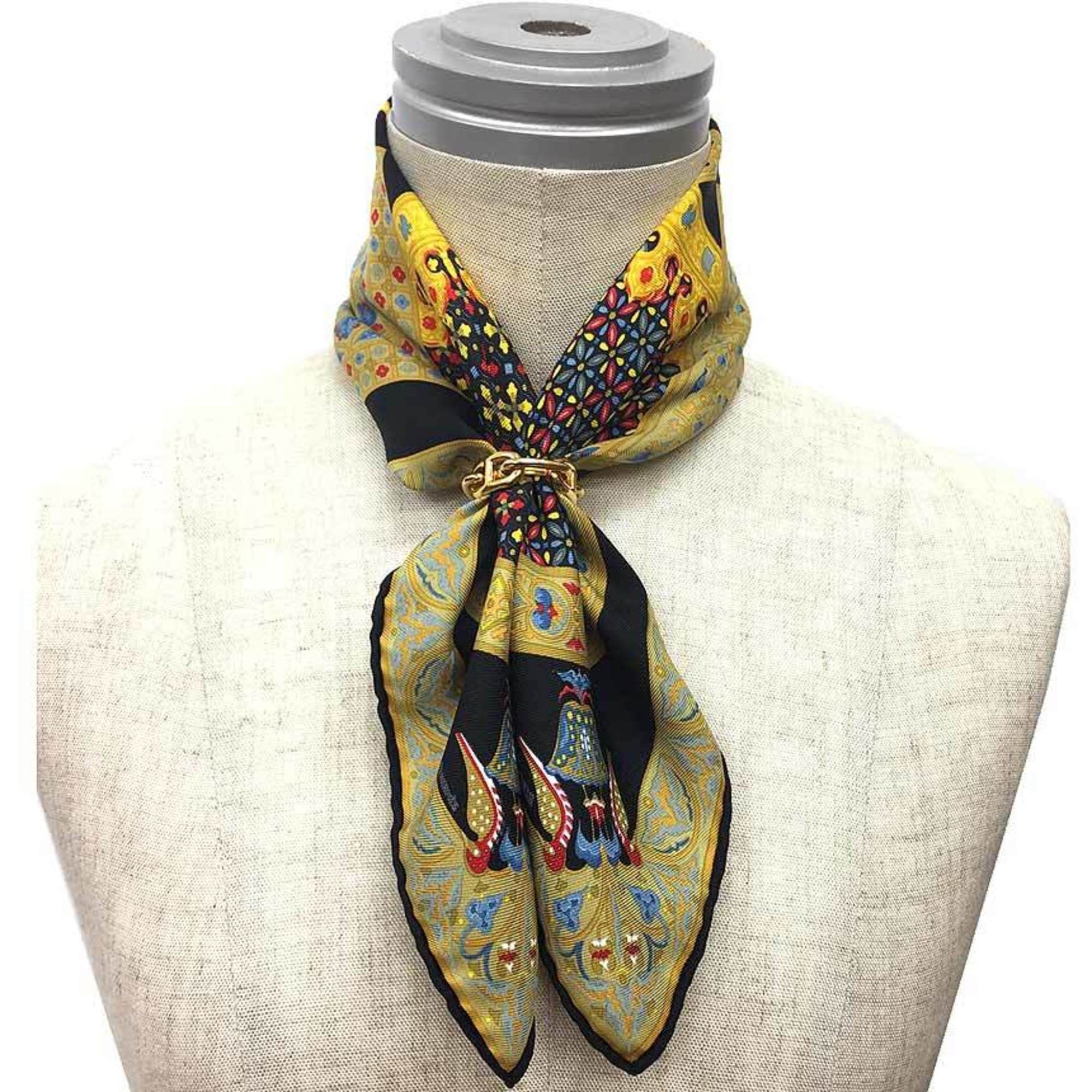 Hermes Hermes Scarf Muffler Carre 45 CIELS BYZANTINS Byzantine Sky 100% Silk Black Size ONE SIZE - 2 Thumbnail
