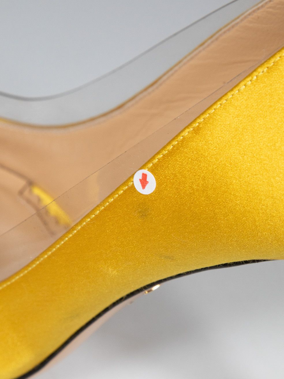 Charlotte Olympia Yellow Satin & PVC Pumps Size US 5.5 / IT 35.5 - 11 Thumbnail