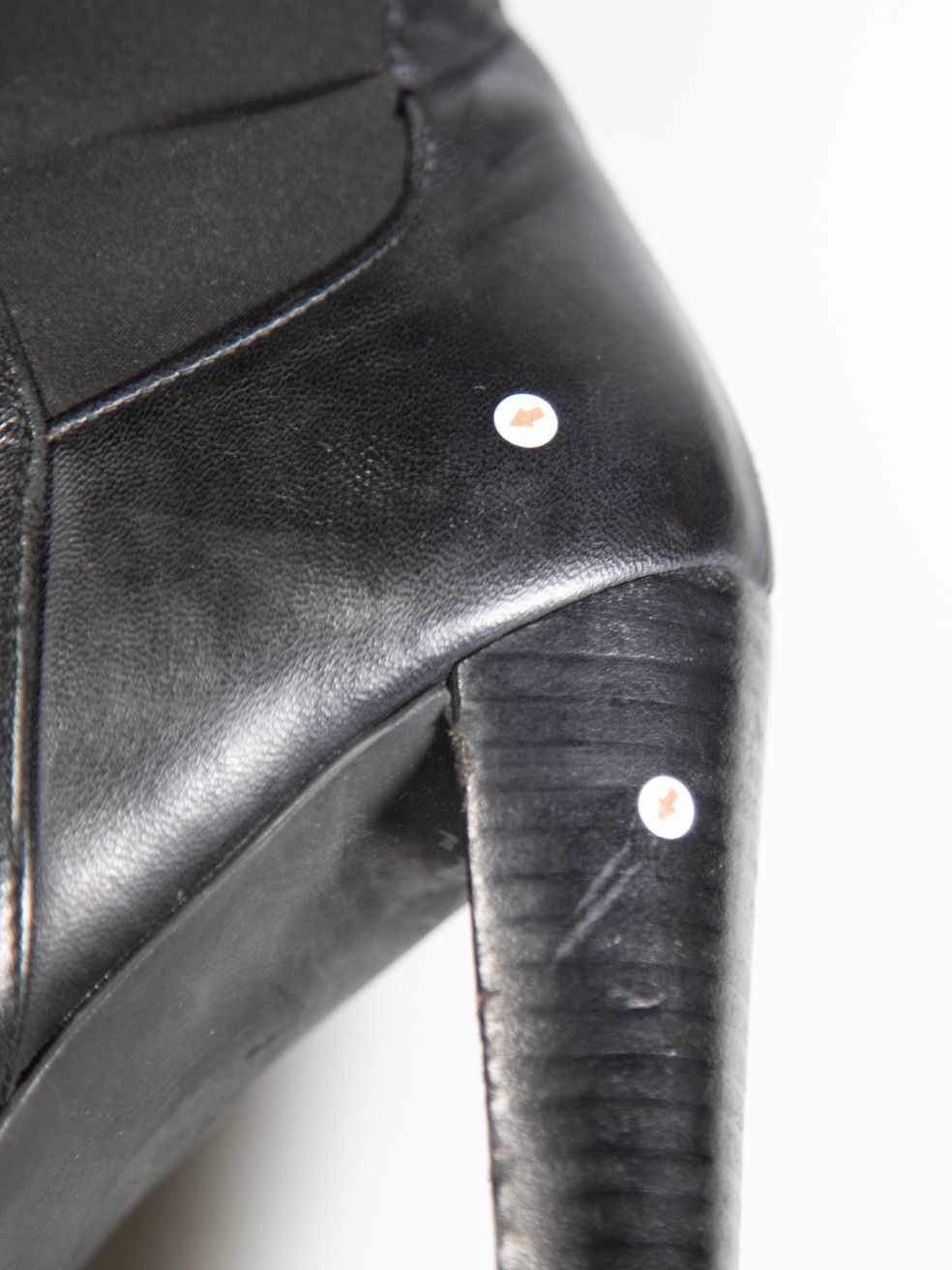 Stuart Weitzman Black Leather & Stretch Heel Boots Size US 11 / IT 41 - 19 Thumbnail