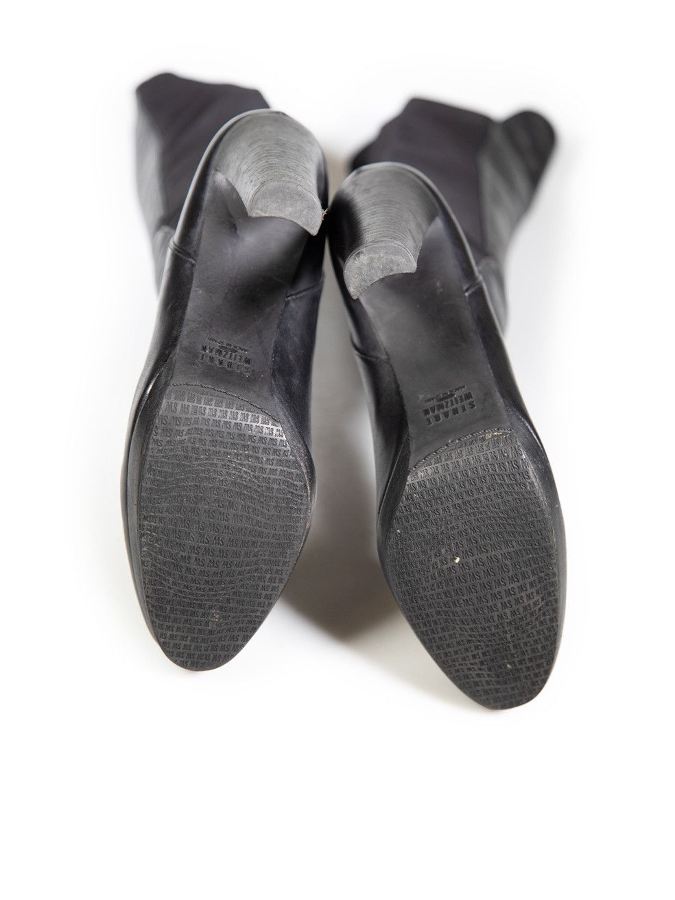 Stuart Weitzman Black Leather & Stretch Heel Boots Size US 11 / IT 41 - 4 Thumbnail