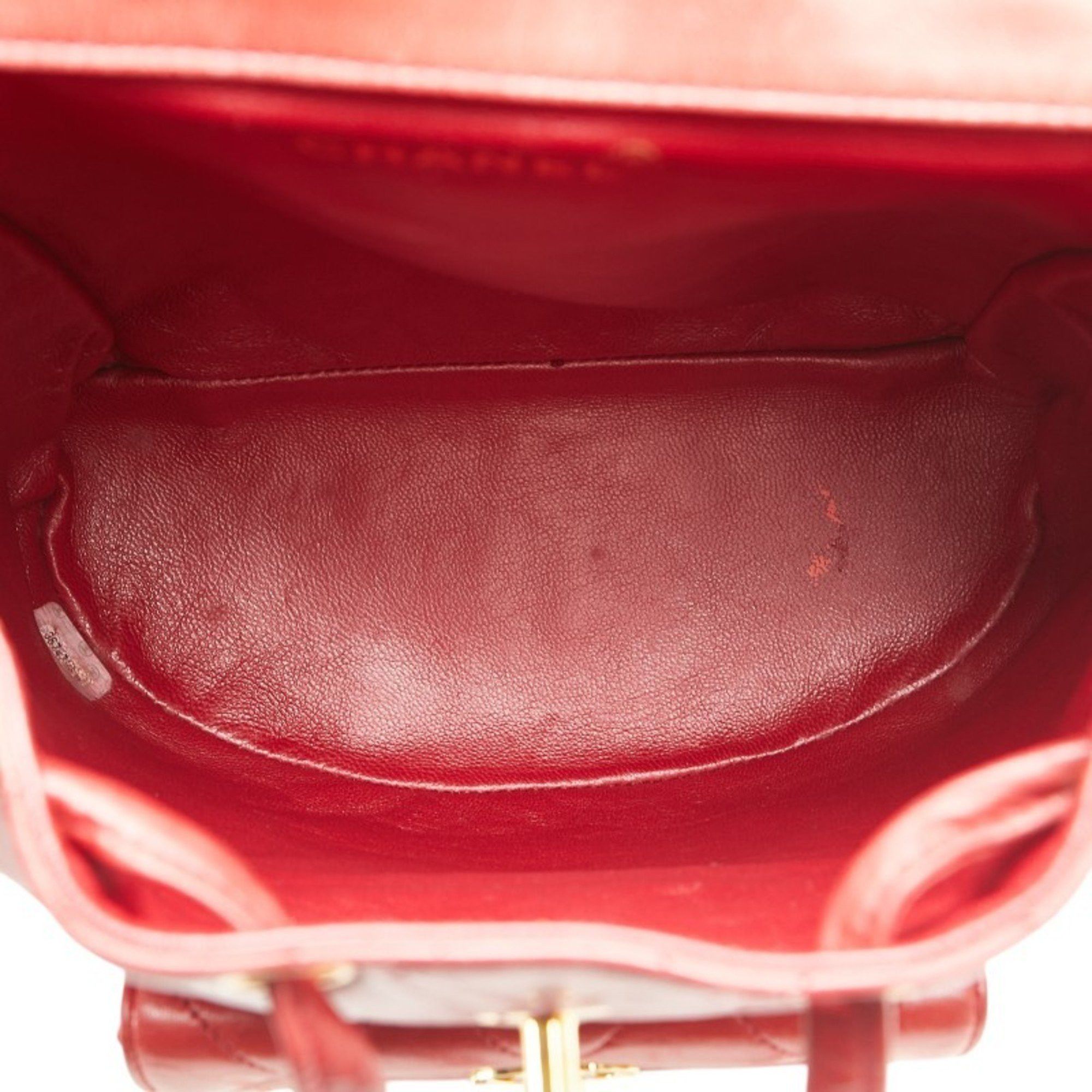 Chanel Chanel Matelasse Coco Mark Backpack Red Lambskin Women's CHANEL Size ONE SIZE - 4 Thumbnail